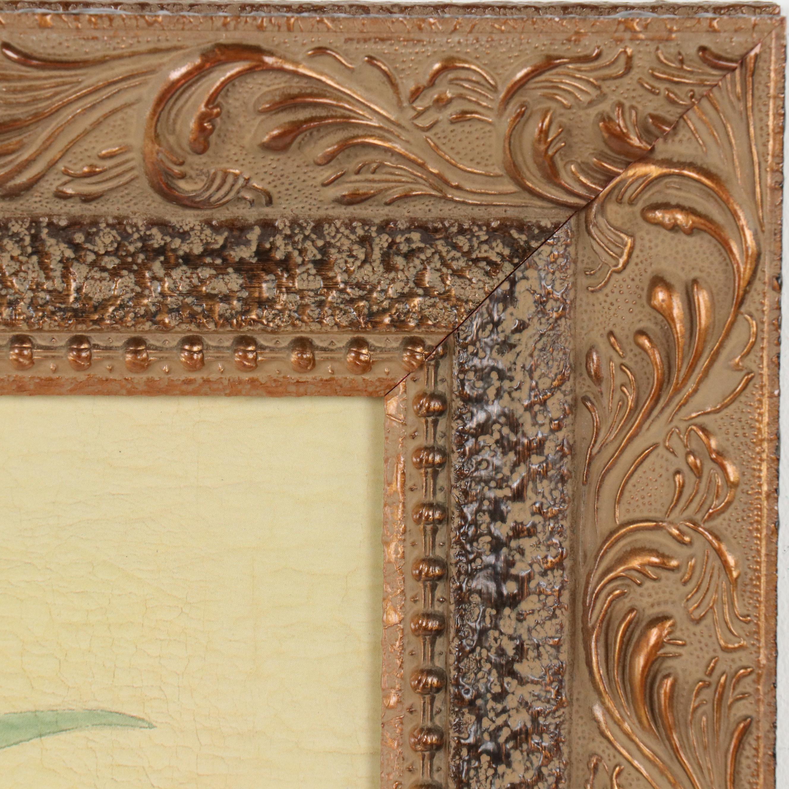 Offset Lithograph Diptych of Palm Trees in Ornate Pots, 21st Century