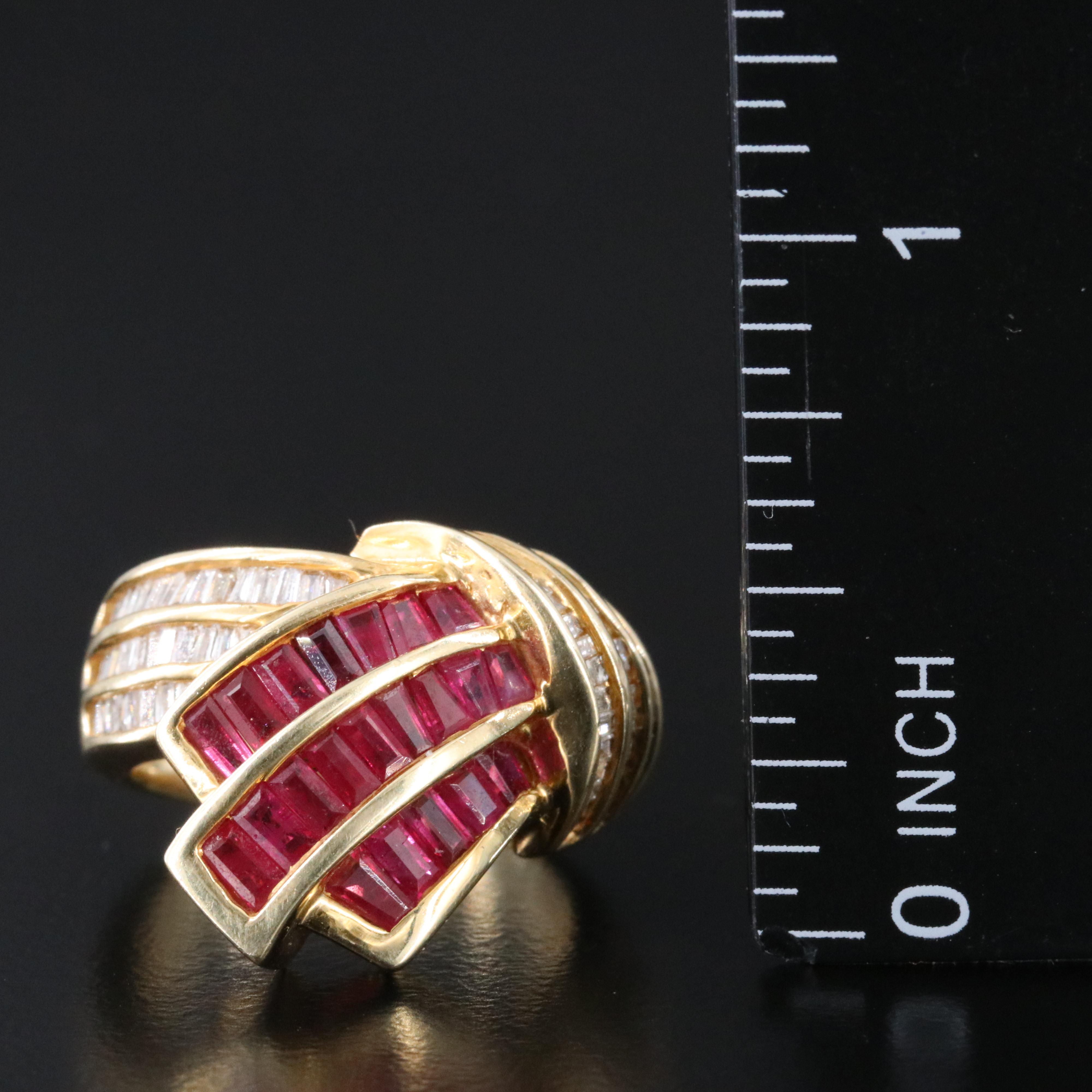 14K Ruby and Diamond Fan Ring