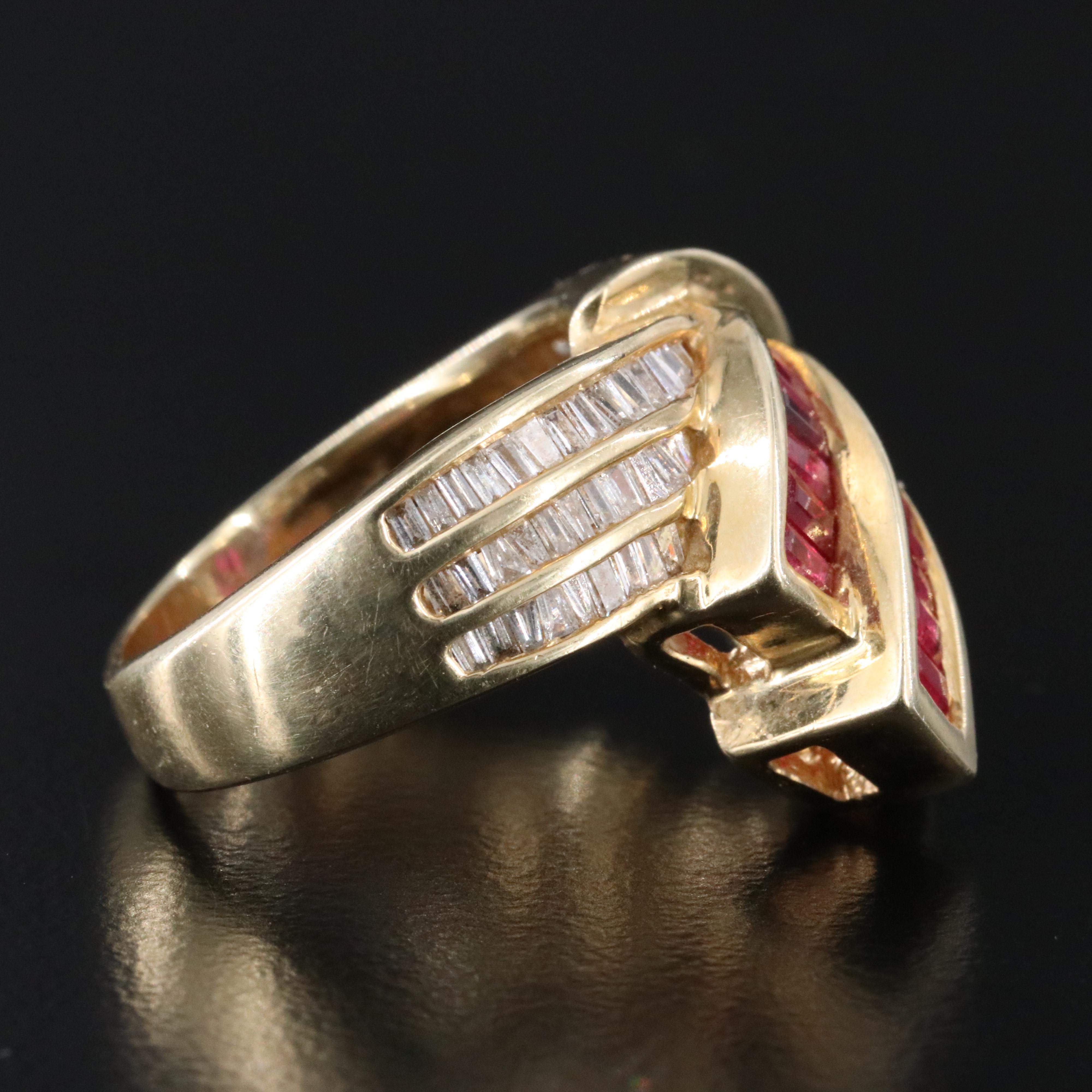 14K Ruby and Diamond Fan Ring
