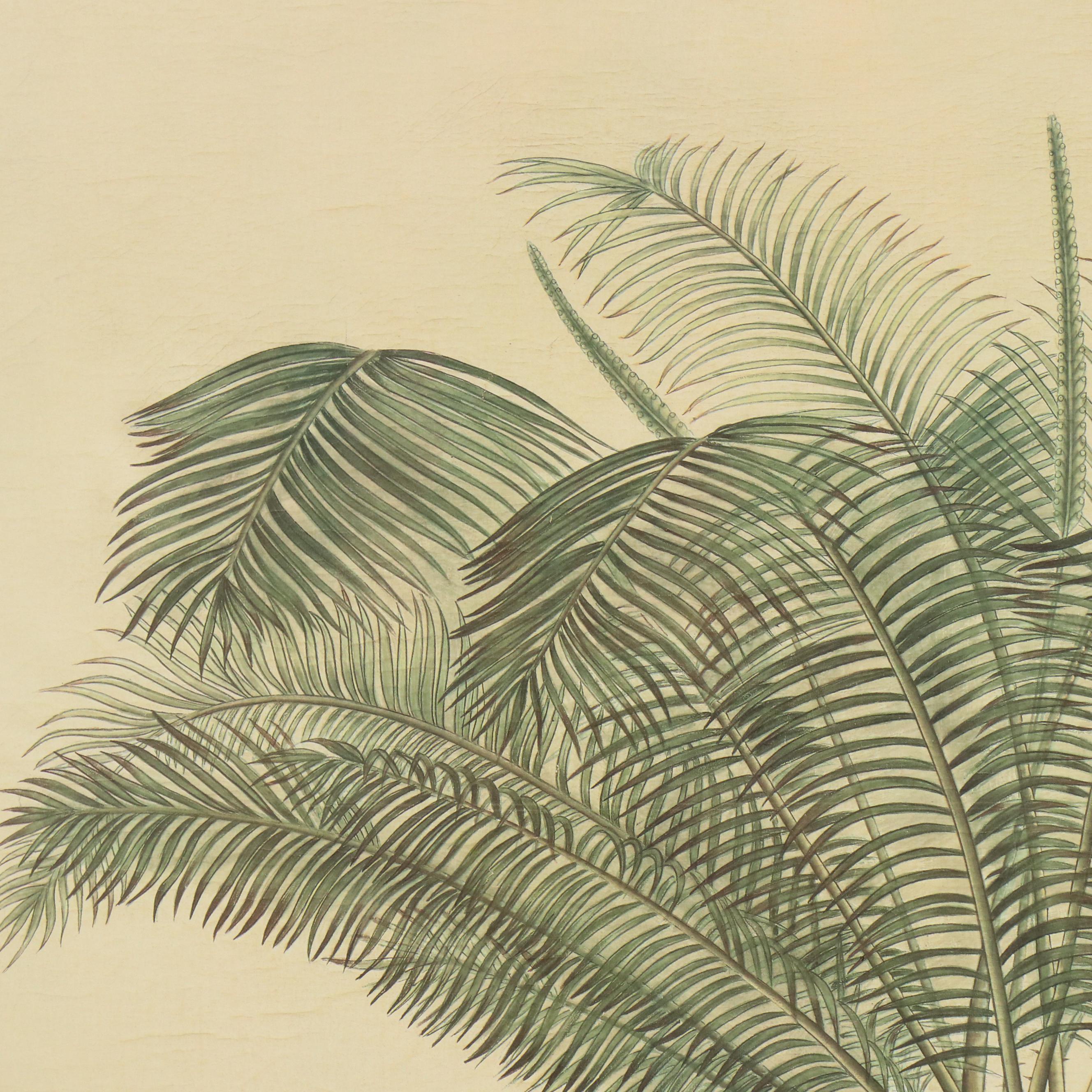Offset Lithograph Diptych of Palm Trees in Ornate Pots, 21st Century