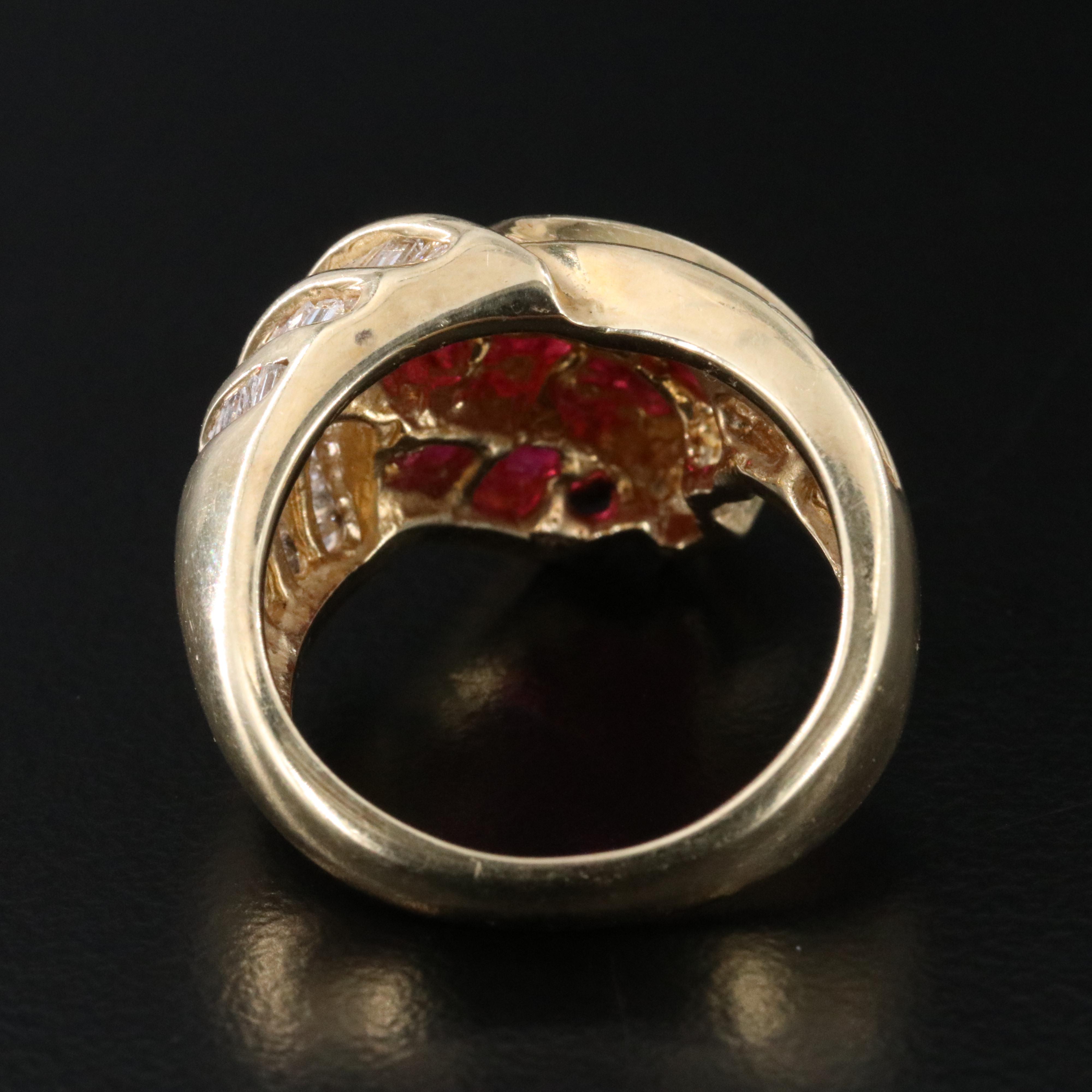 14K Ruby and Diamond Fan Ring