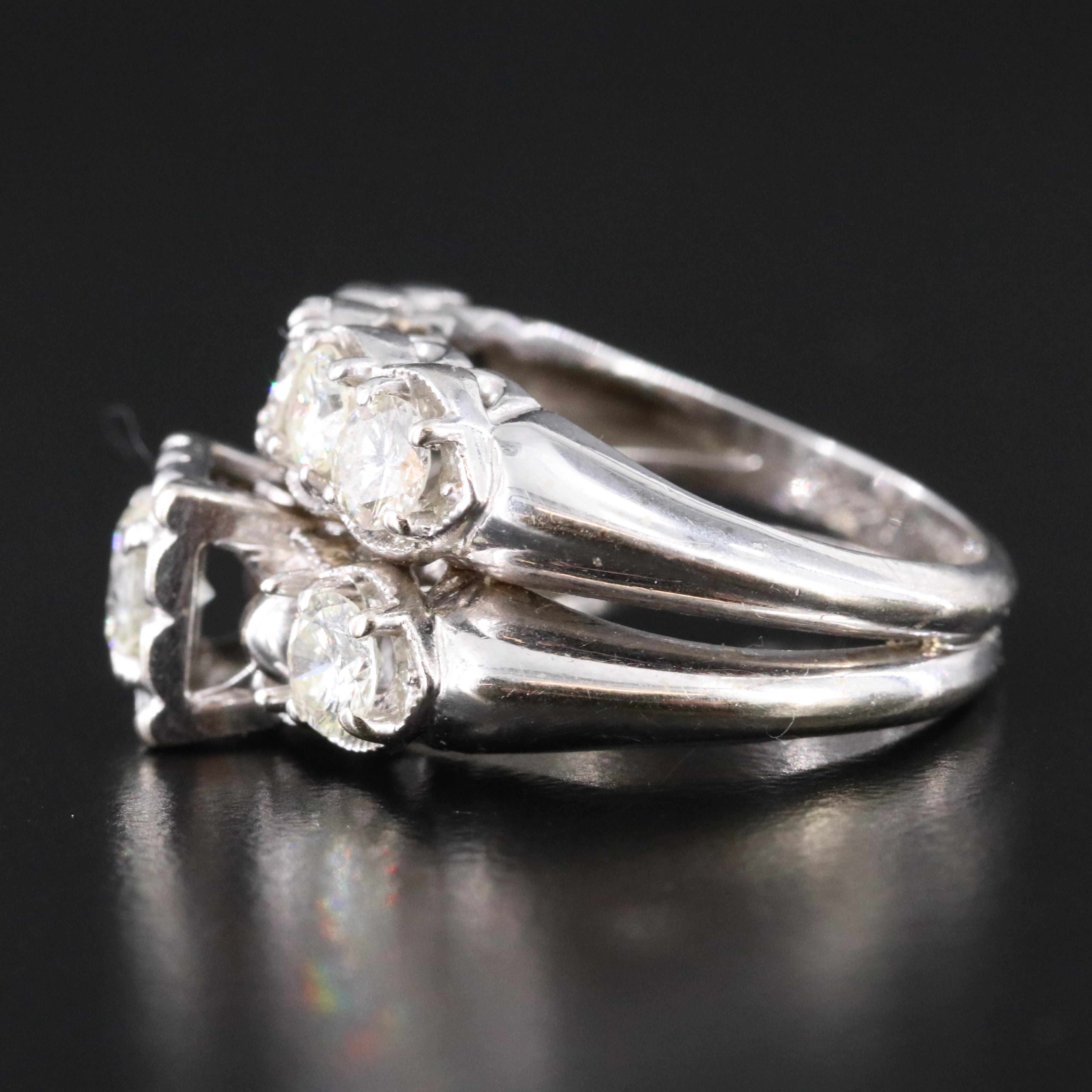 Vintage 14K 1.82 CTW Diamond Soldered Ring Set