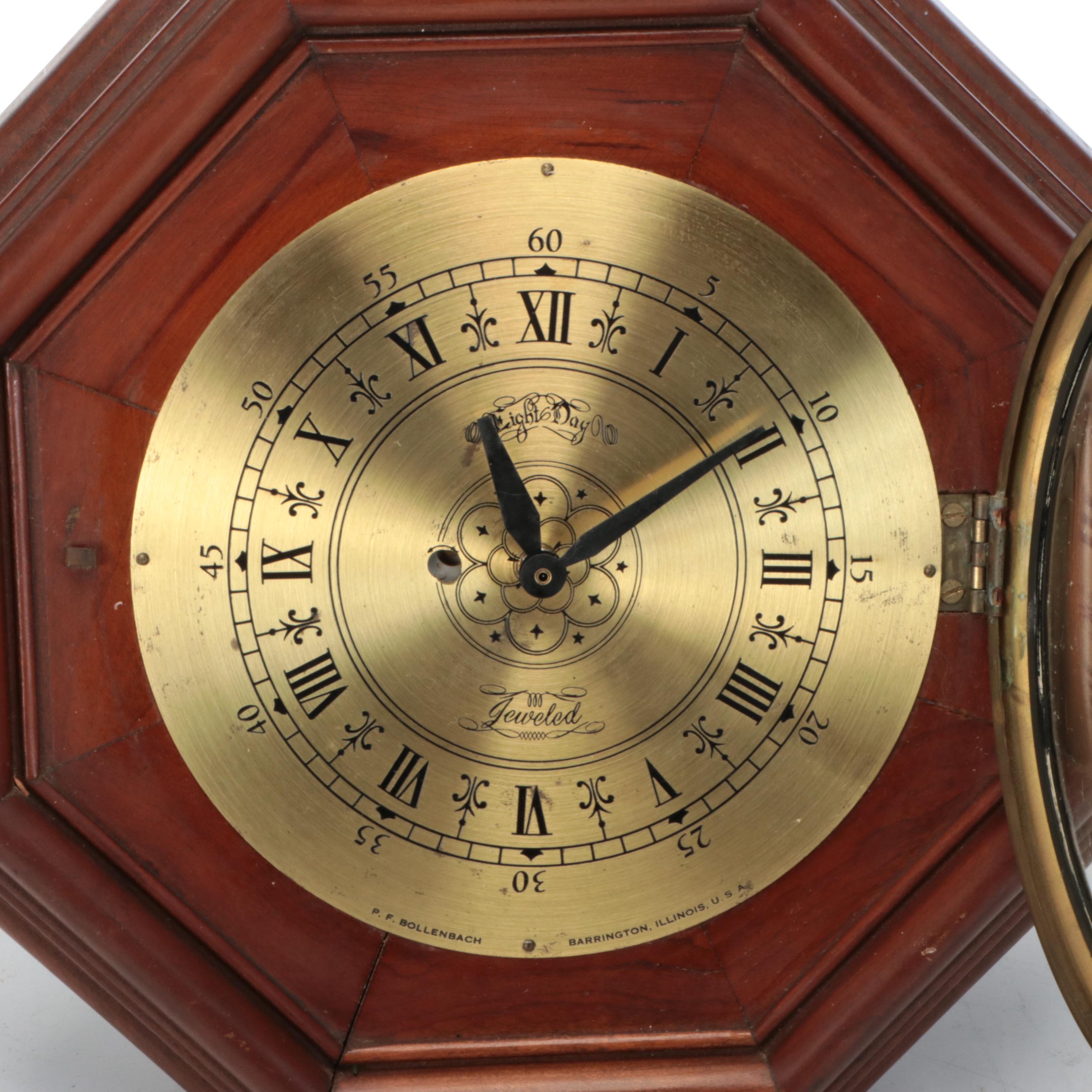 P. F. Bollenbach Octagonal Eight Day Wall Clock