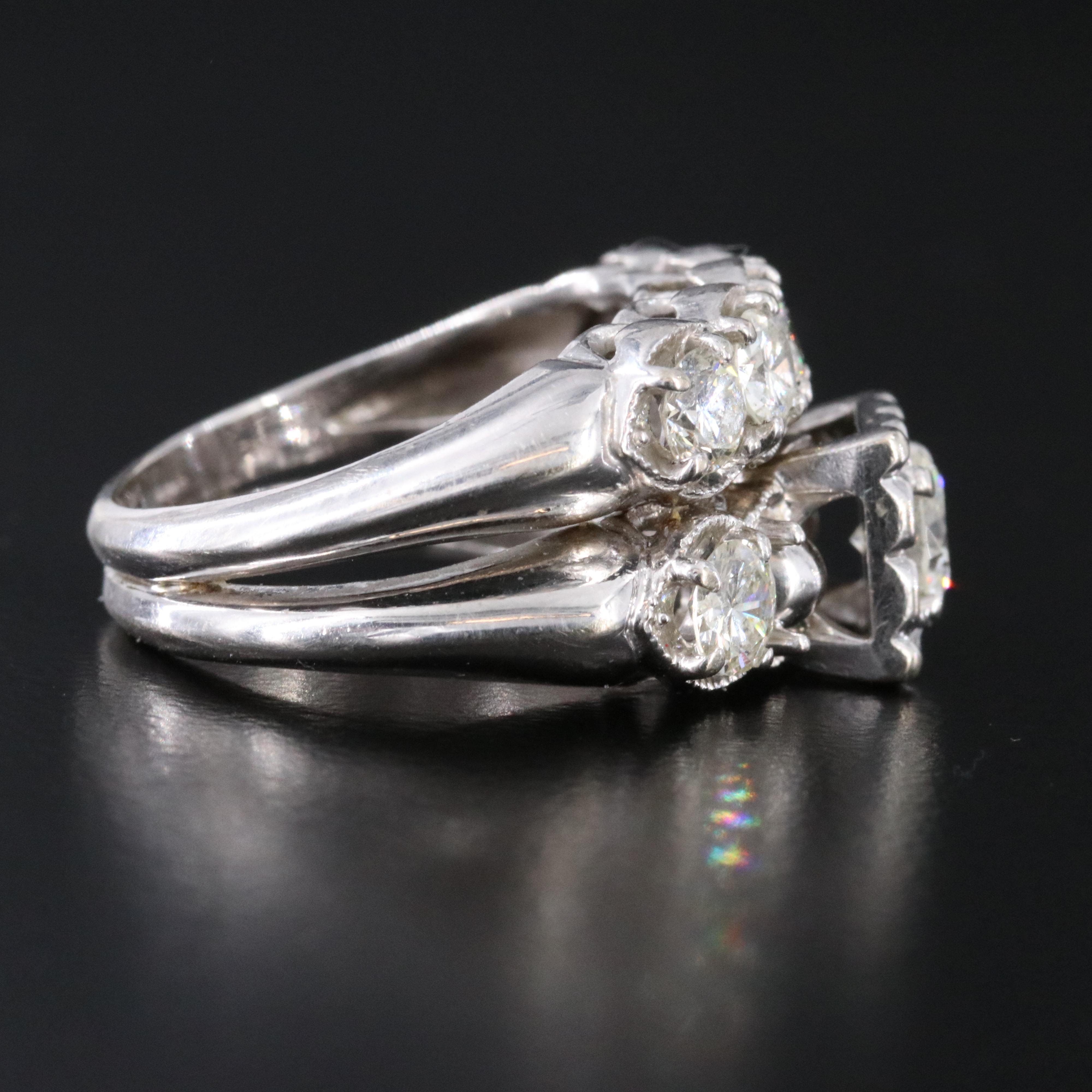 Vintage 14K 1.82 CTW Diamond Soldered Ring Set