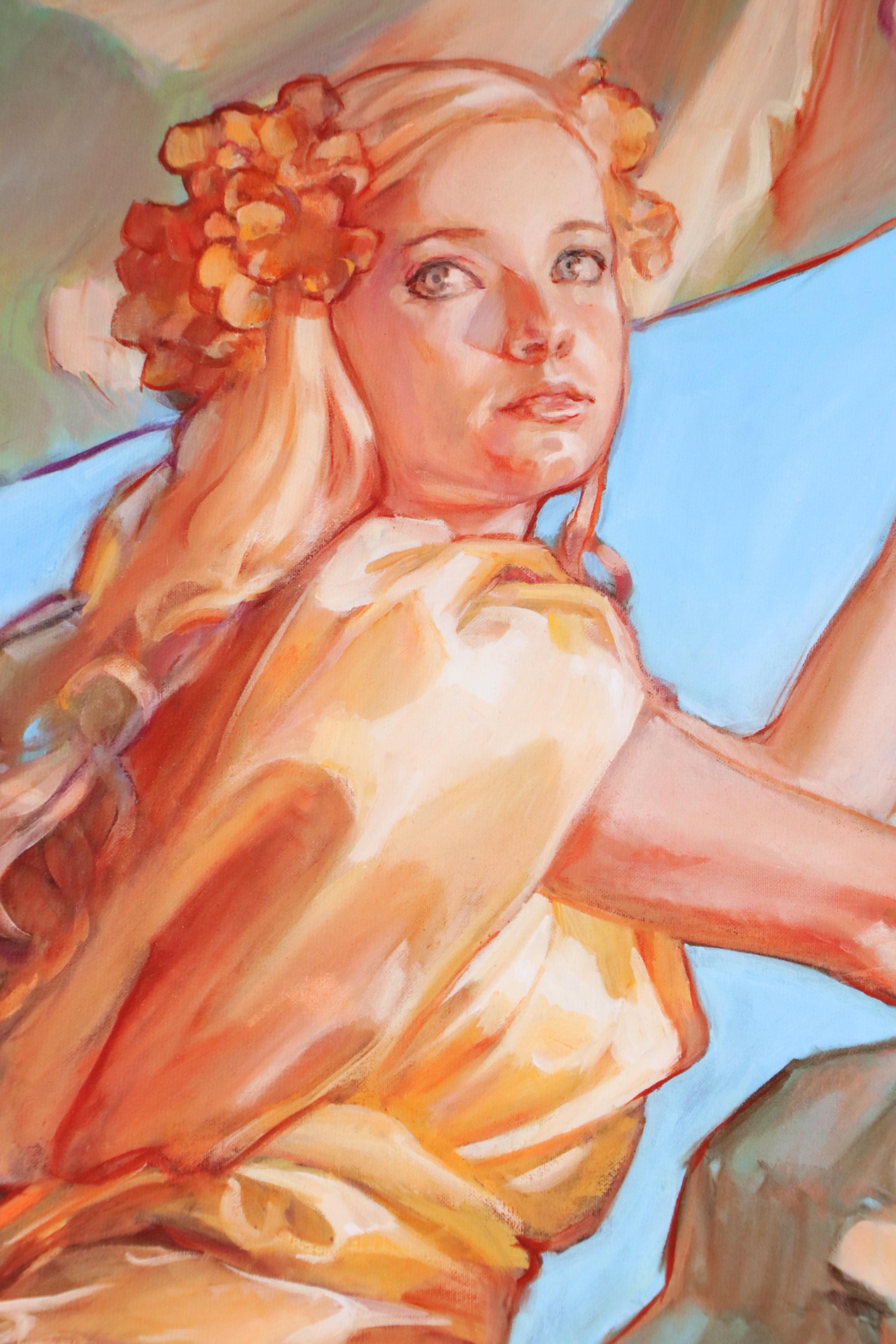 Giclée of Woman with Flag, 21st Century