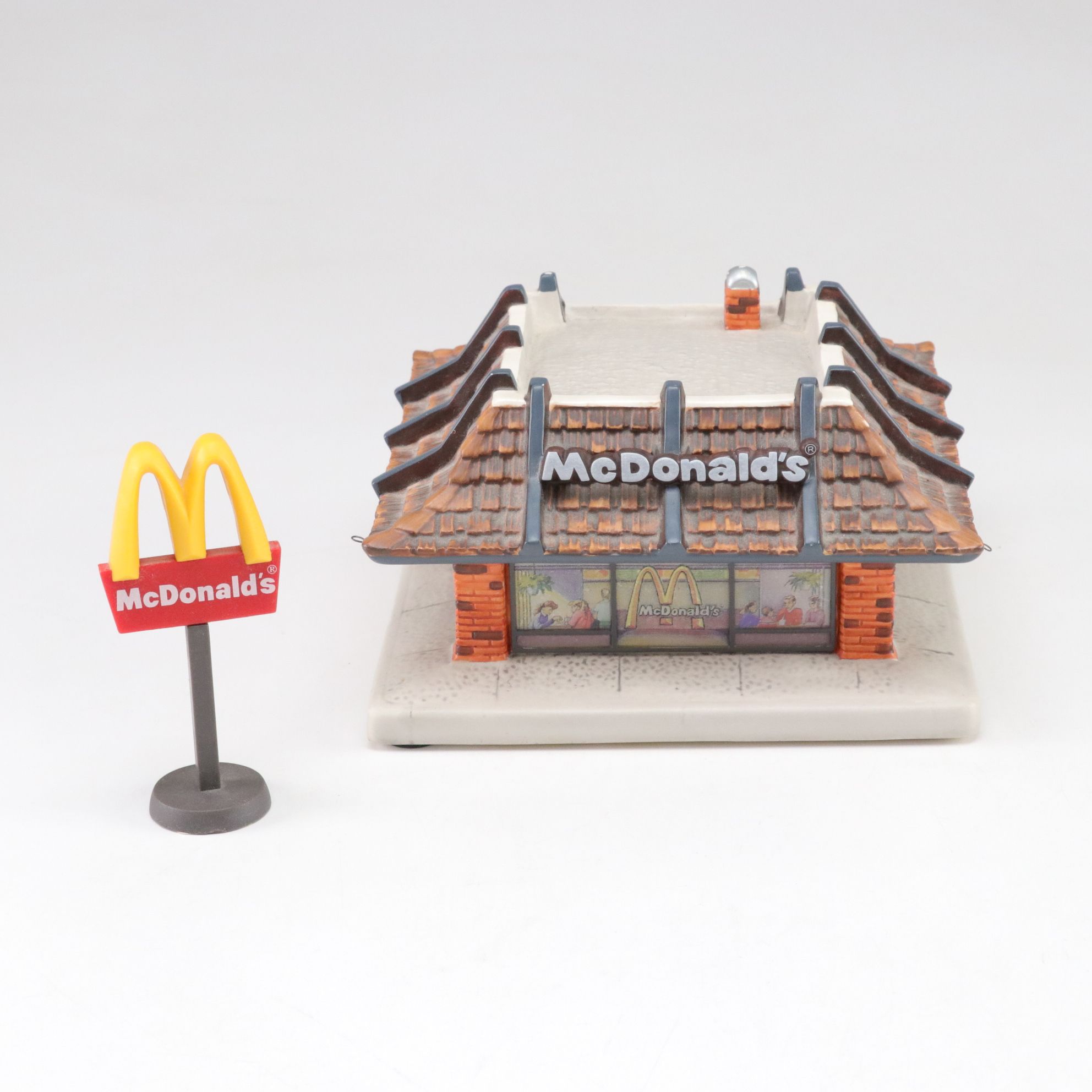 McDonald's Ceramic Illuminated Miniature Restaurant and Ertl Diecast Vehicle