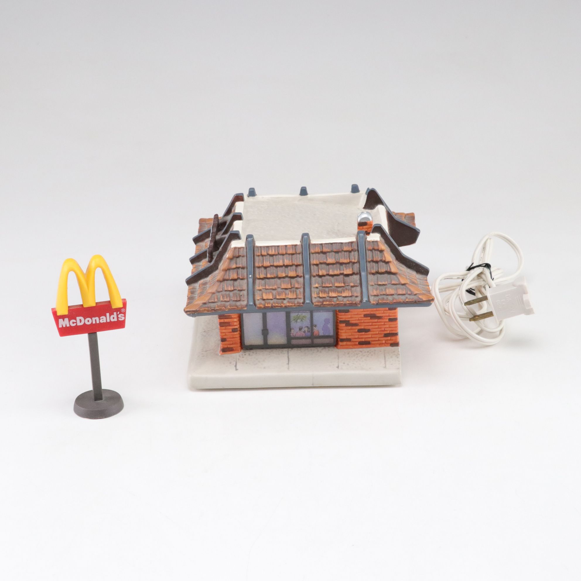 McDonald's Ceramic Illuminated Miniature Restaurant and Ertl Diecast Vehicle