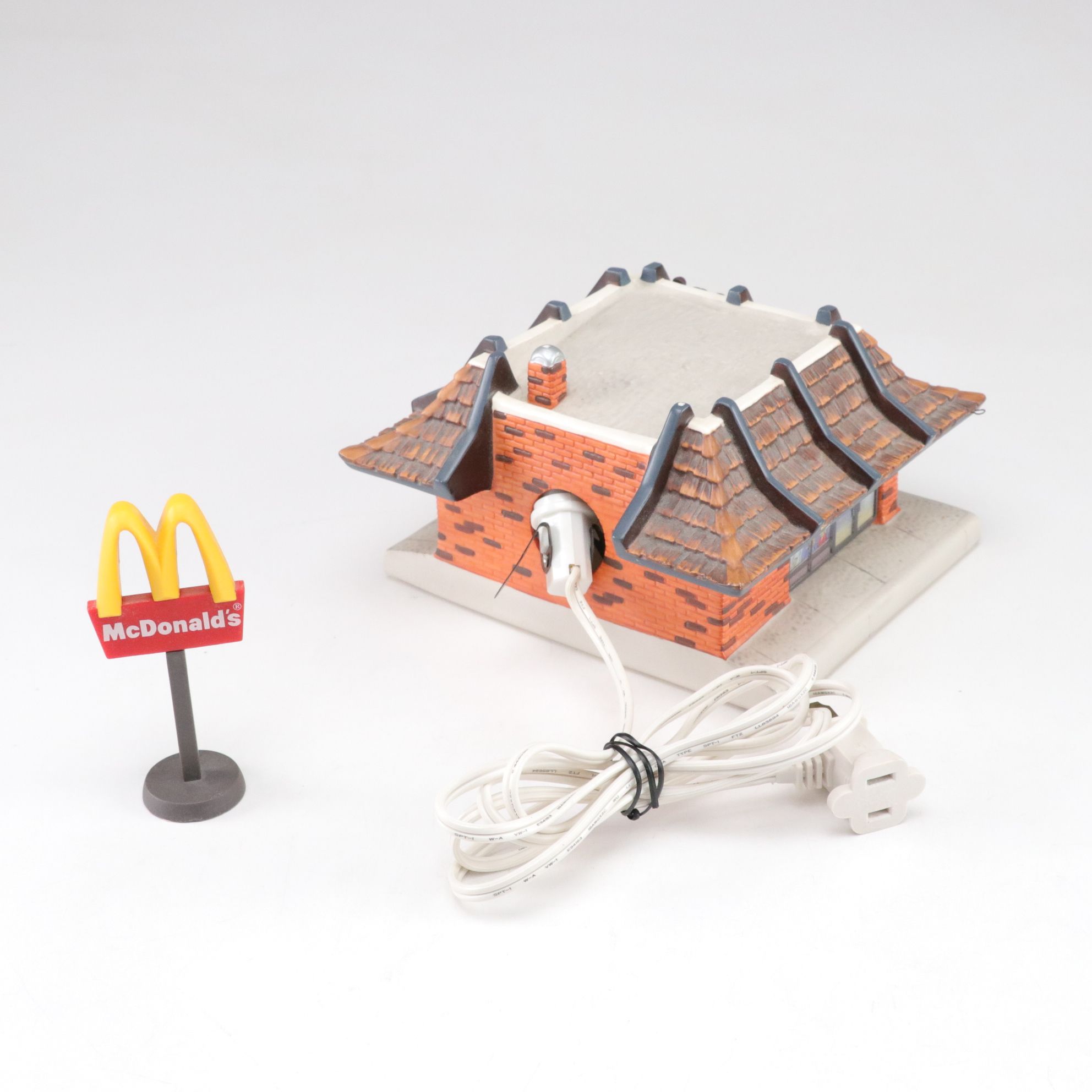 McDonald's Ceramic Illuminated Miniature Restaurant and Ertl Diecast Vehicle