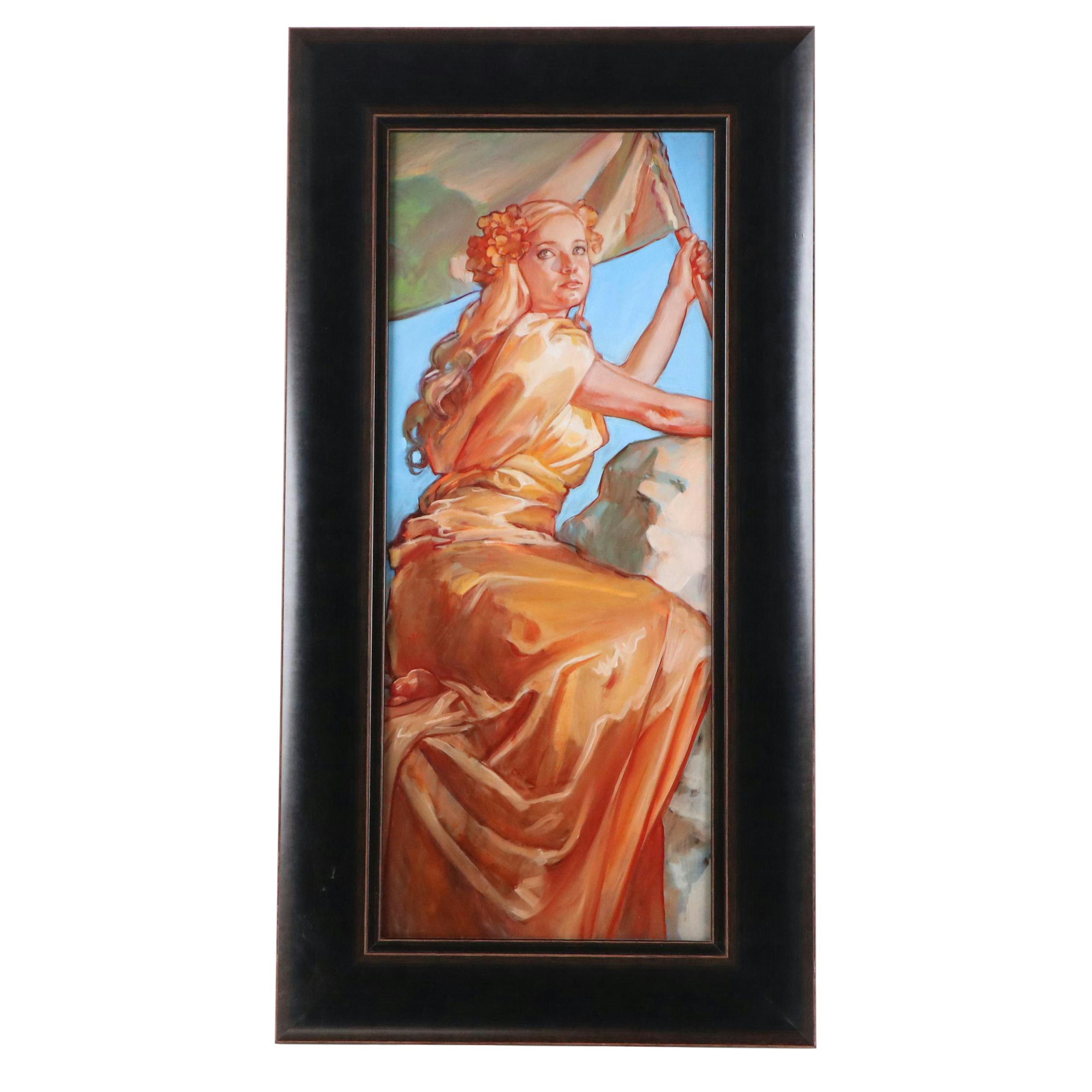 Giclée of Woman with Flag, 21st Century