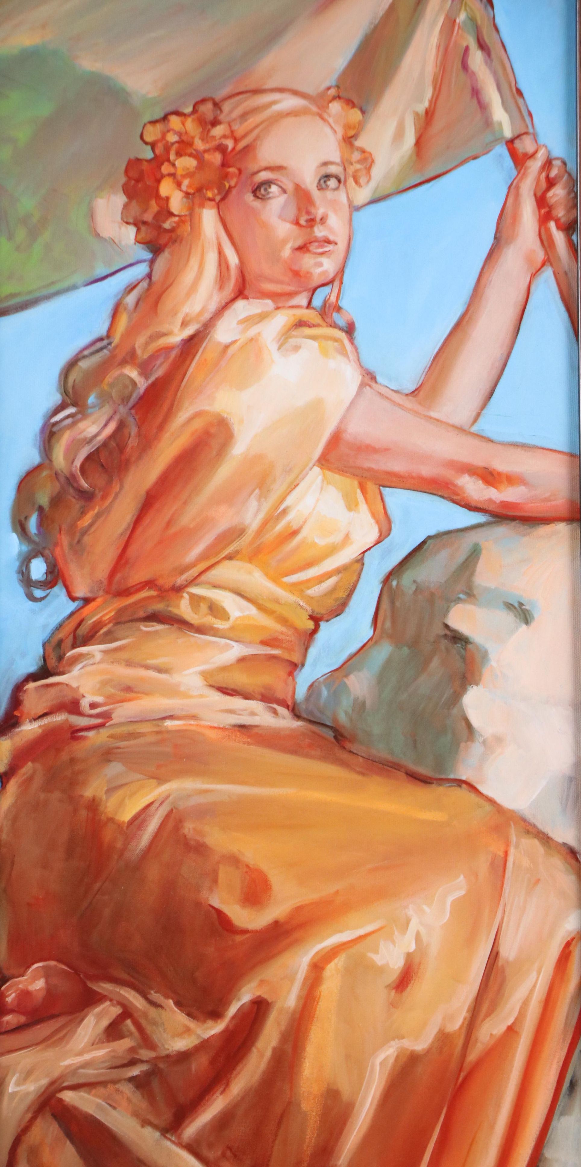 Giclée of Woman with Flag, 21st Century