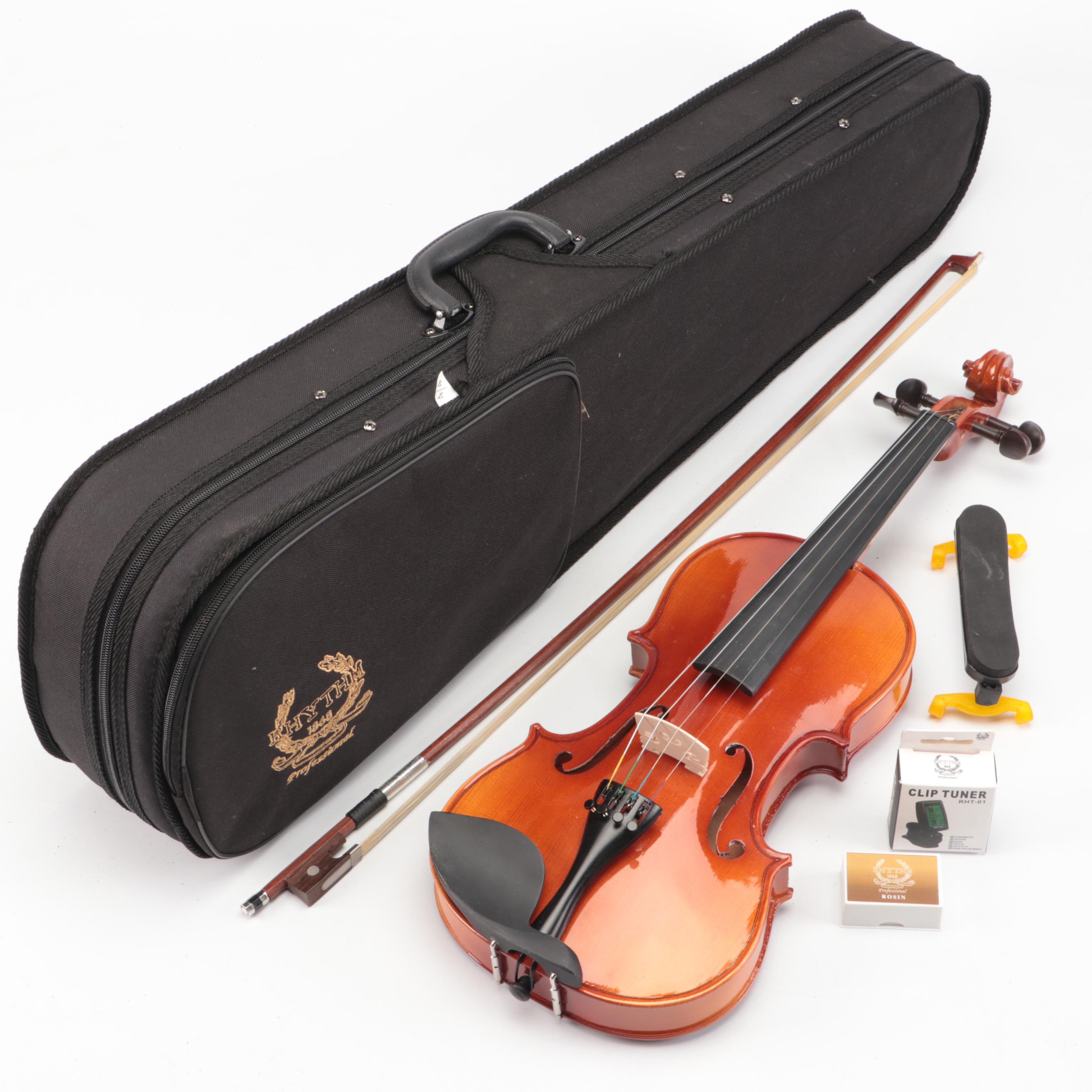 Rhythm Violin with Tuner, Case & Other Accessories