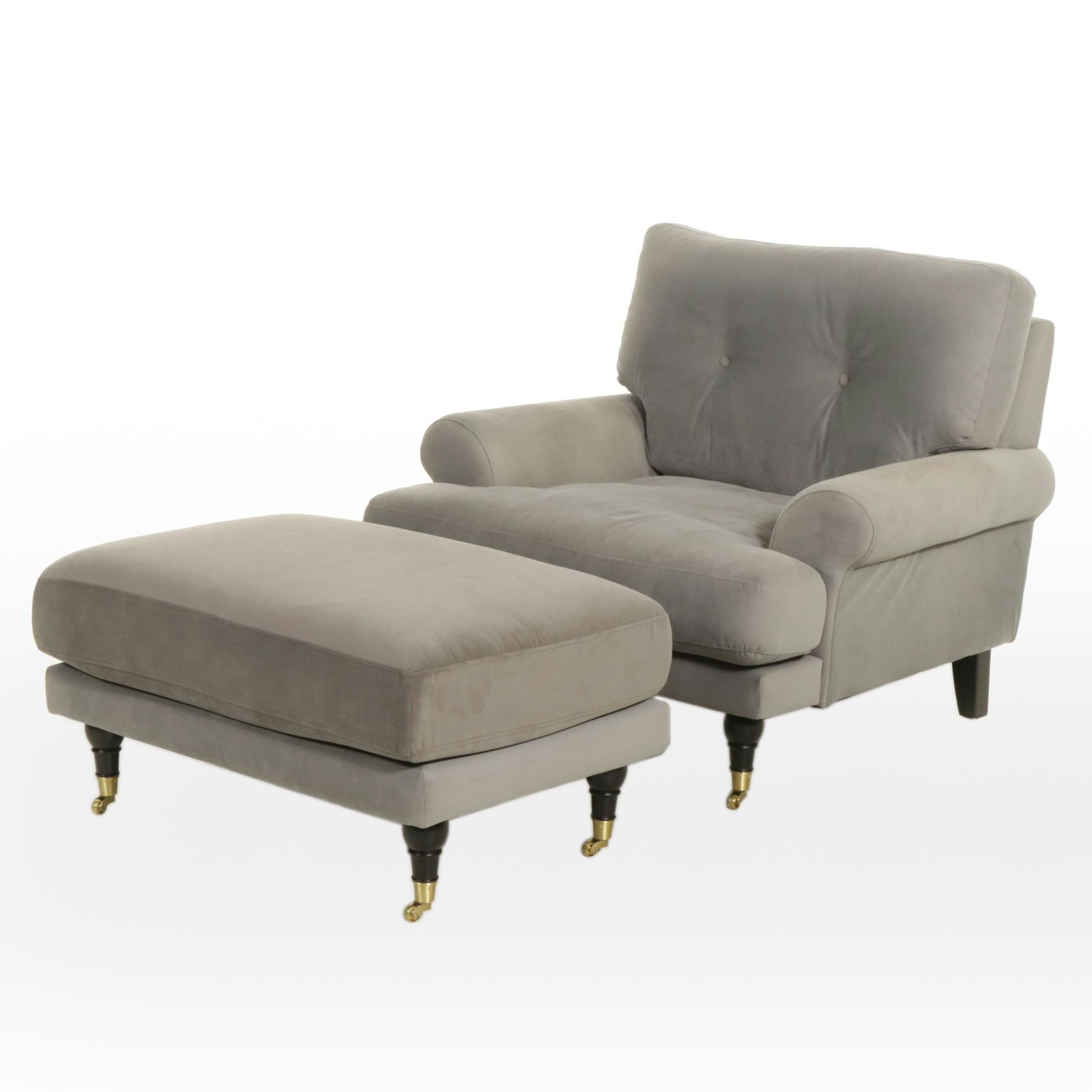 Man Wah "Geller" Upholstered Armchair and Ottoman, 2019