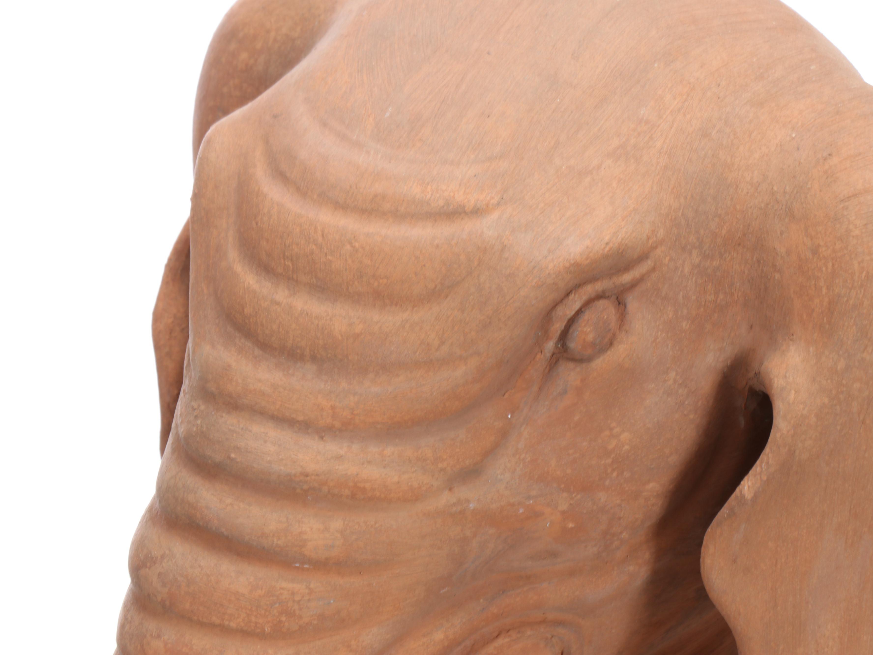 Terracotta Elephant Garden Statue