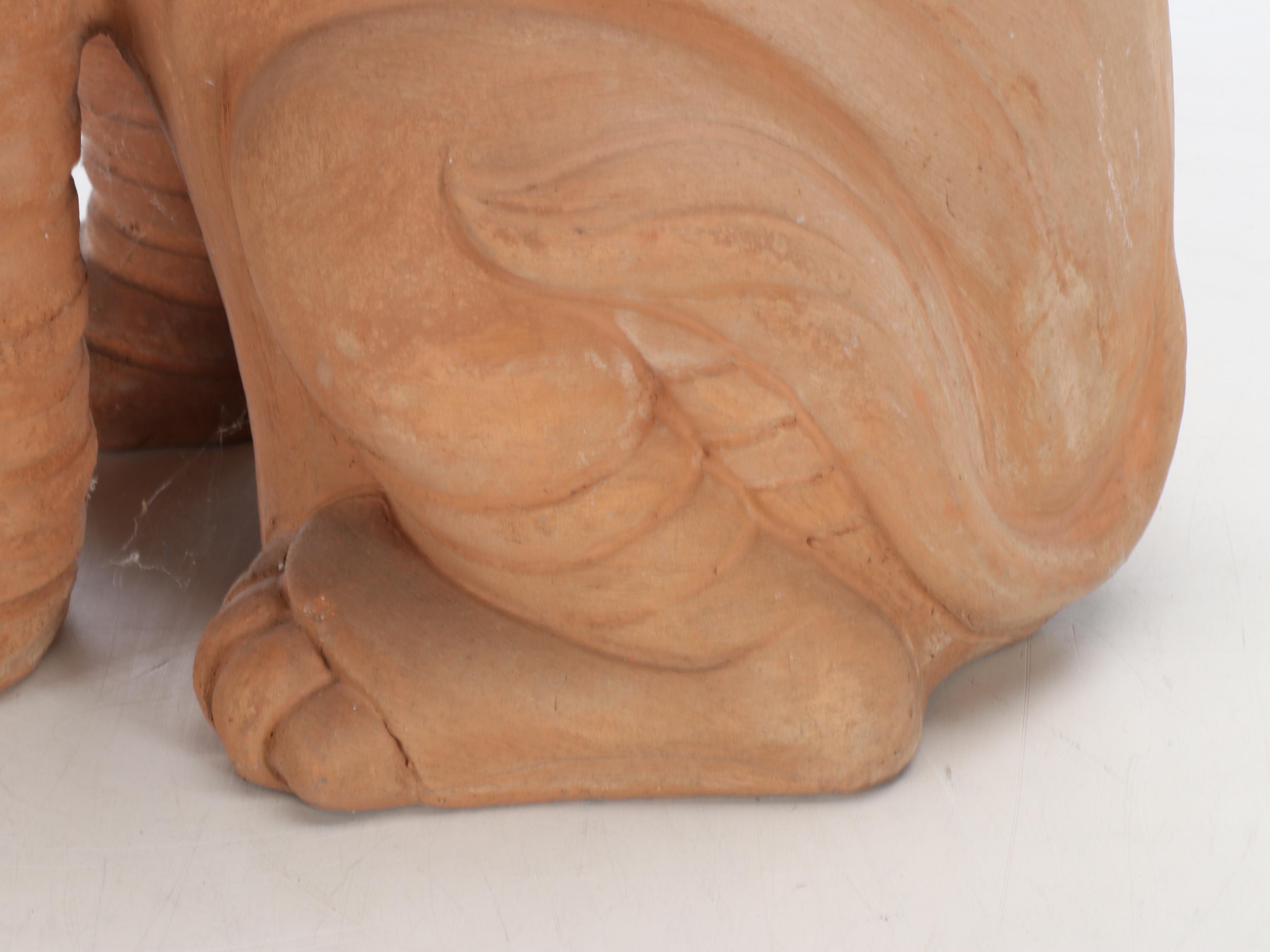 Terracotta Elephant Garden Statue