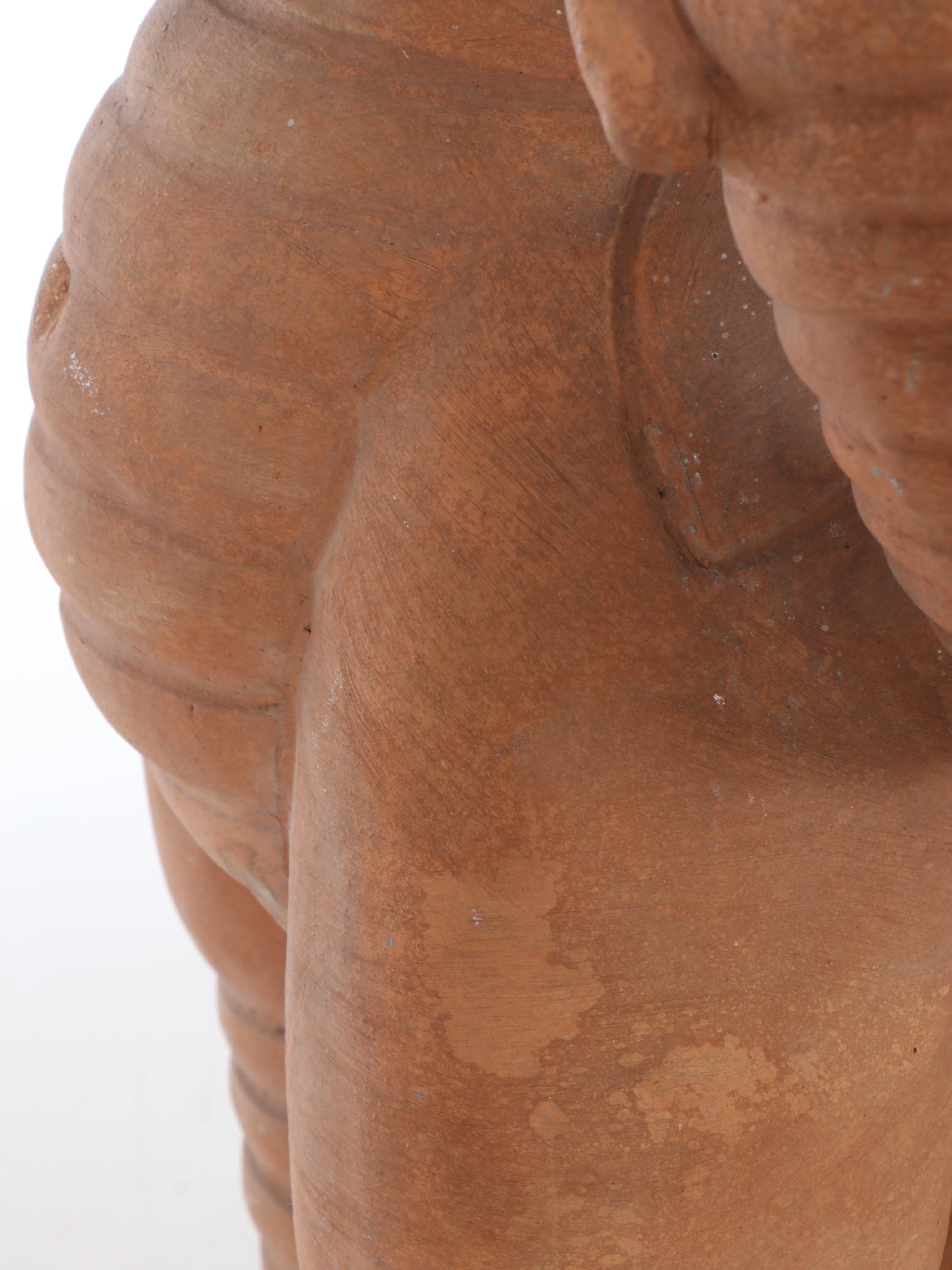 Terracotta Elephant Garden Statue