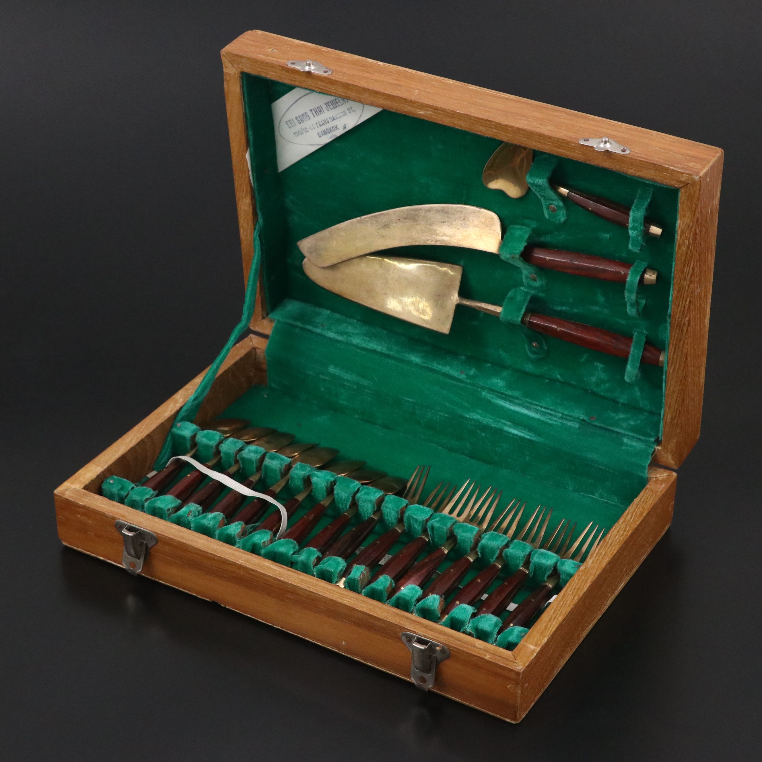 Sri Sang Thai Brass Flatware Set with Serving Pieces