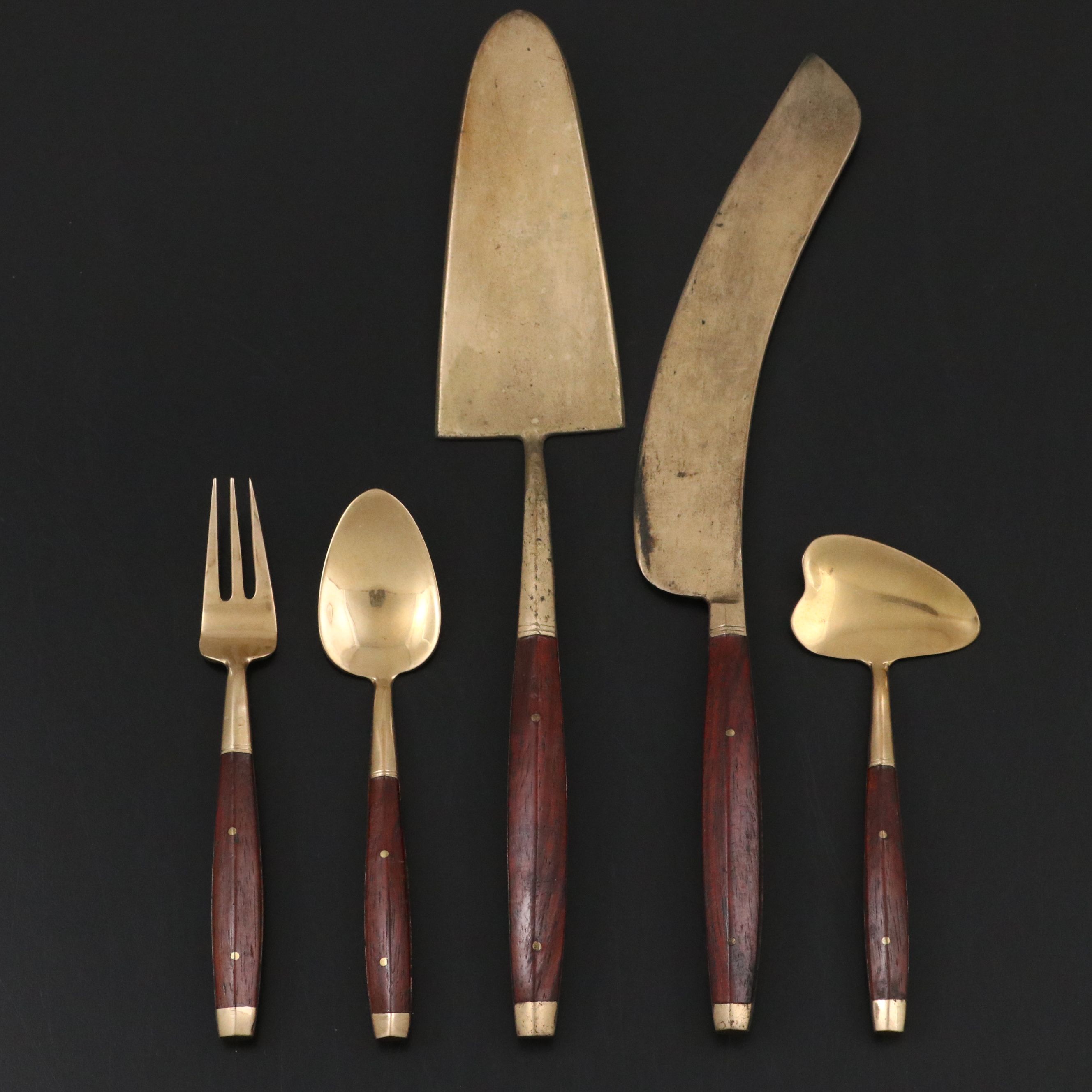 Sri Sang Thai Brass Flatware Set with Serving Pieces