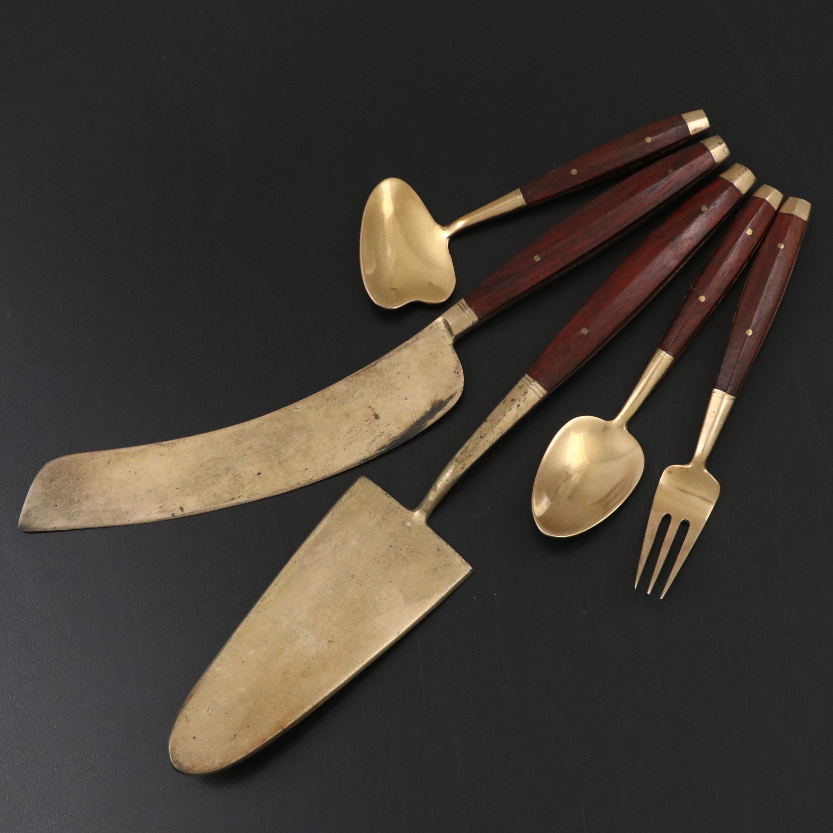 Sri Sang Thai Brass Flatware Set with Serving Pieces