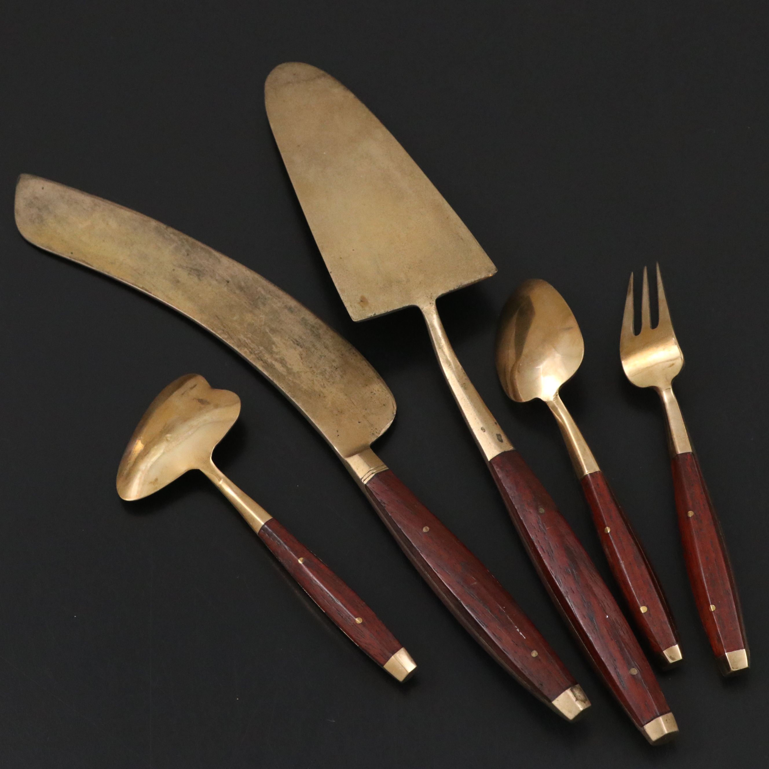Sri Sang Thai Brass Flatware Set with Serving Pieces