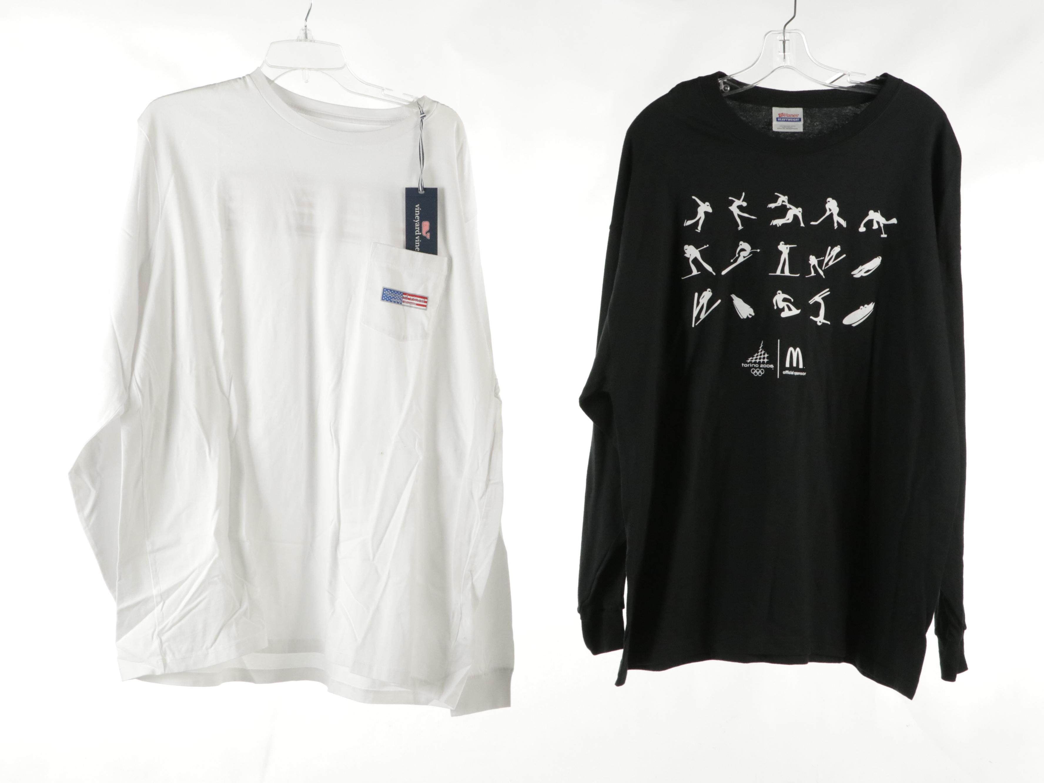 Men's Long Sleeve Cotton Shirts Featuring Vineyard Vines and Polo Ralph Lauren