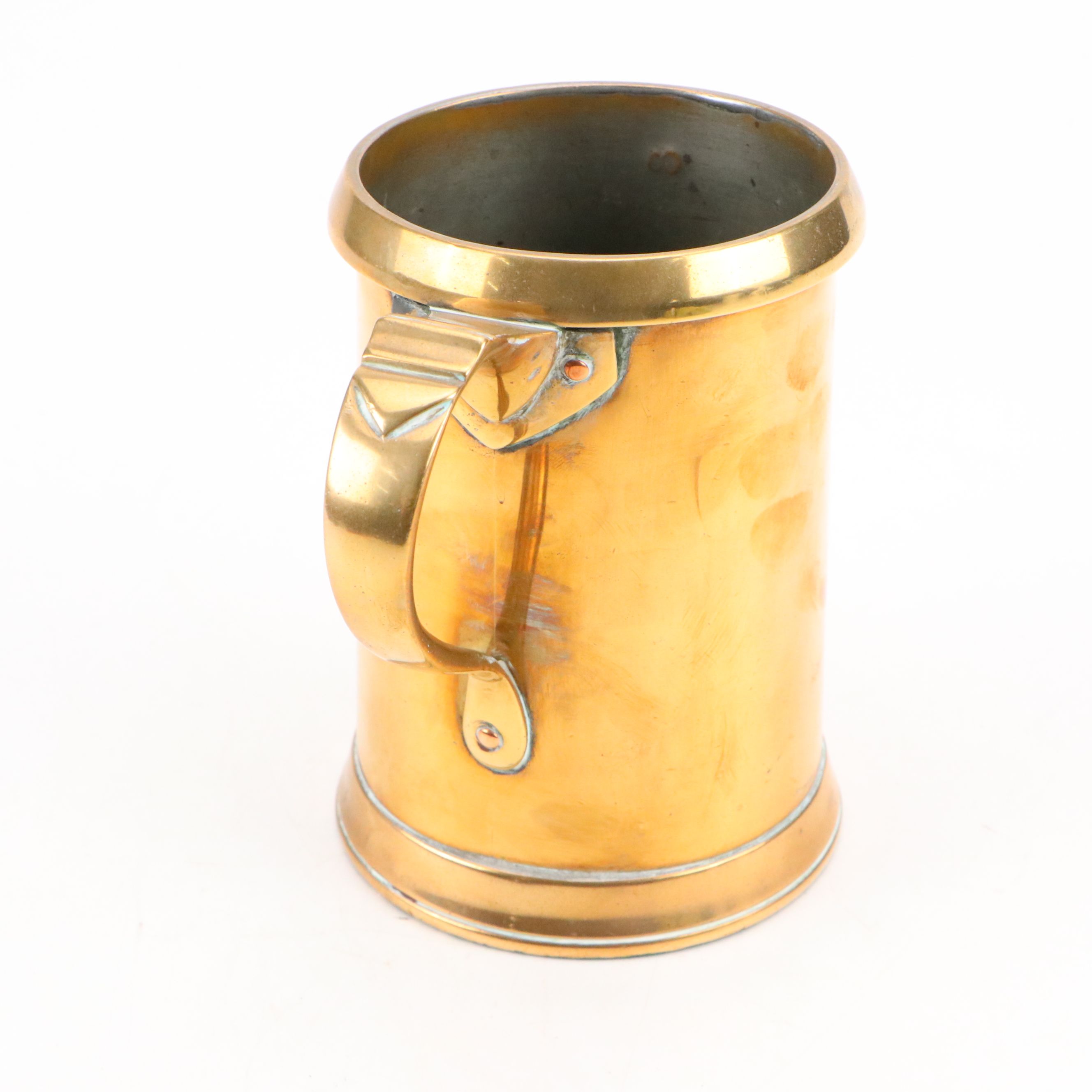 English Brass Finish Metal 1-Qt Beer Tankard