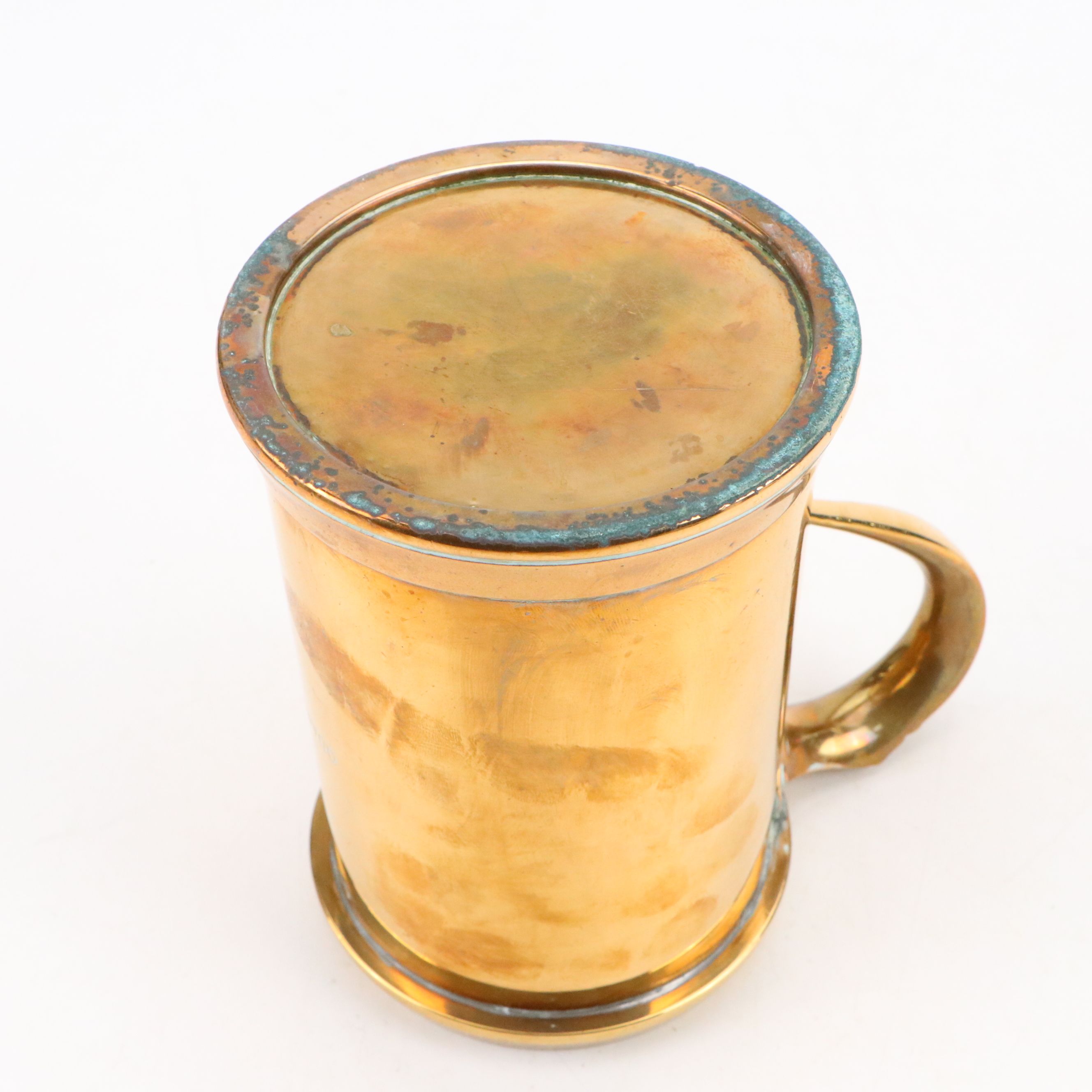 English Brass Finish Metal 1-Qt Beer Tankard