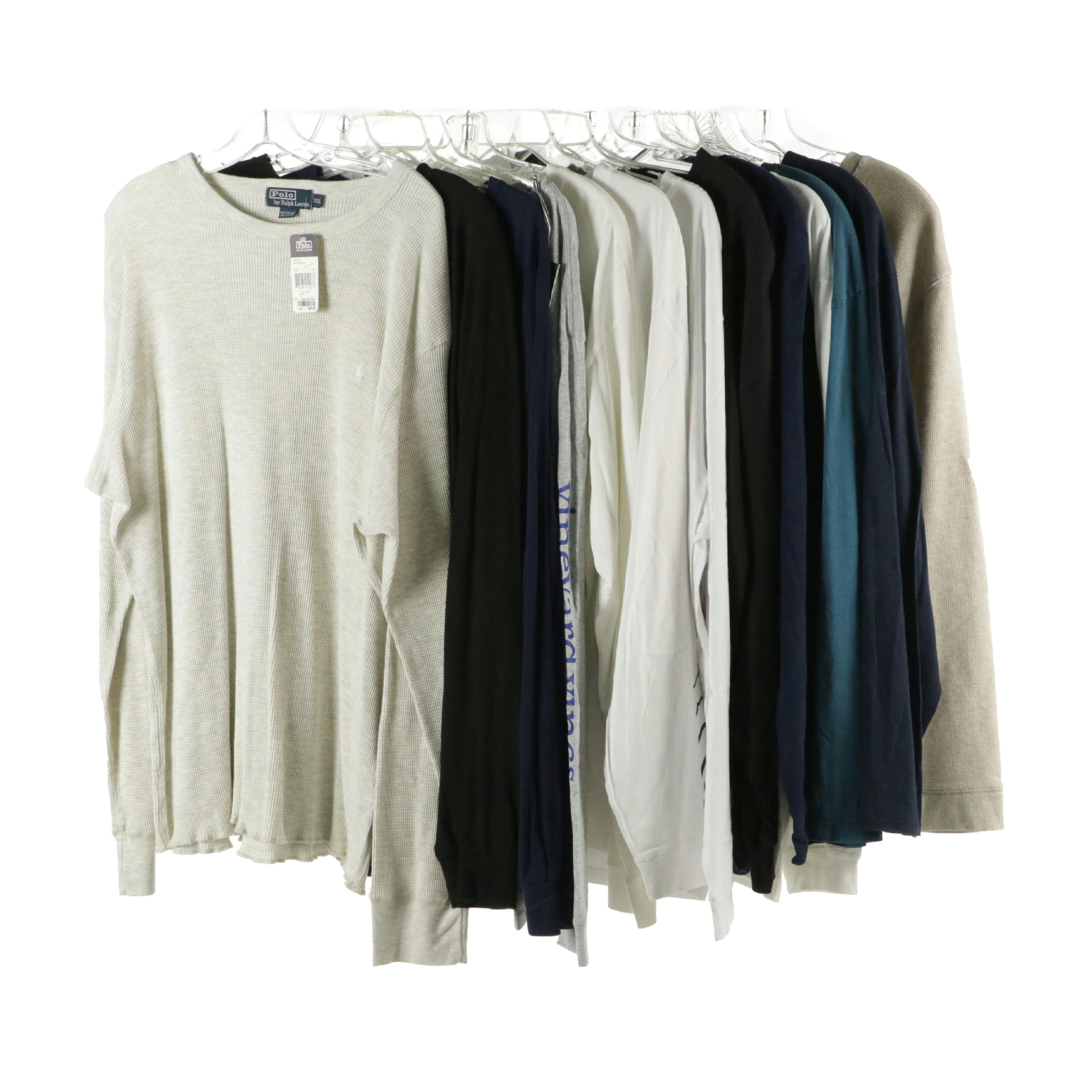 Men's Long Sleeve Cotton Shirts Featuring Vineyard Vines and Polo Ralph Lauren