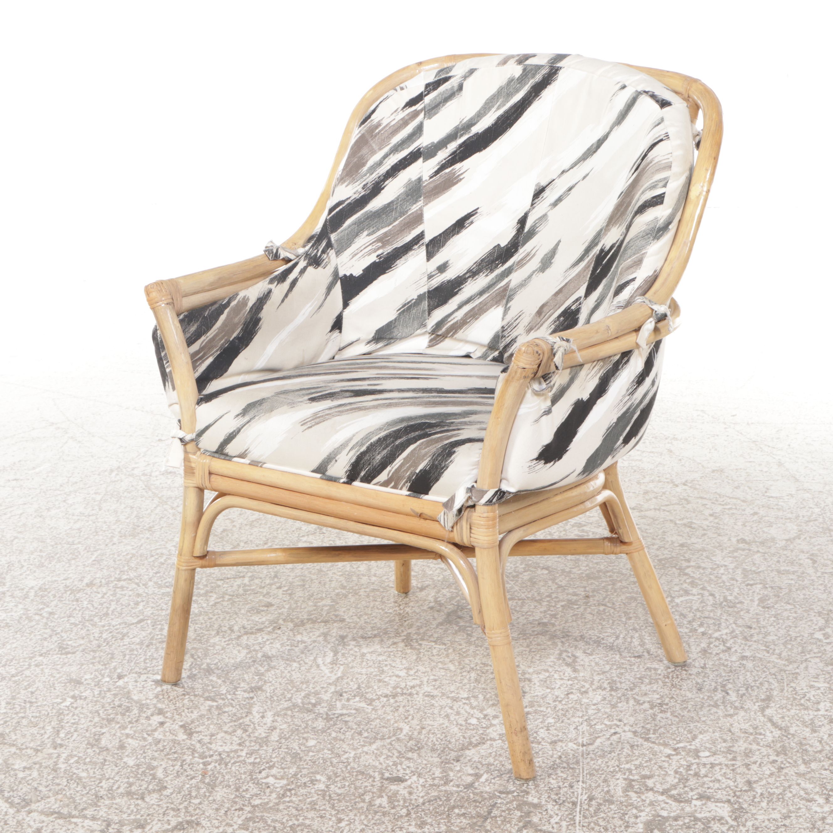 Fort Smith Chair Co. Rattan and Glass Five-Piece Dining Set, Late 20th Century