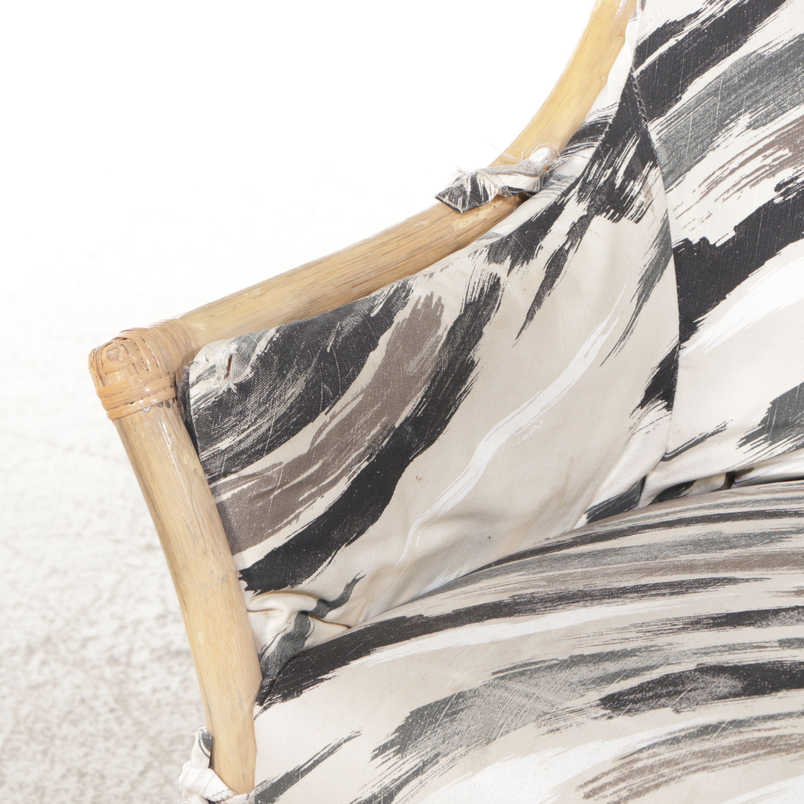 Fort Smith Chair Co. Rattan and Glass Five-Piece Dining Set, Late 20th Century