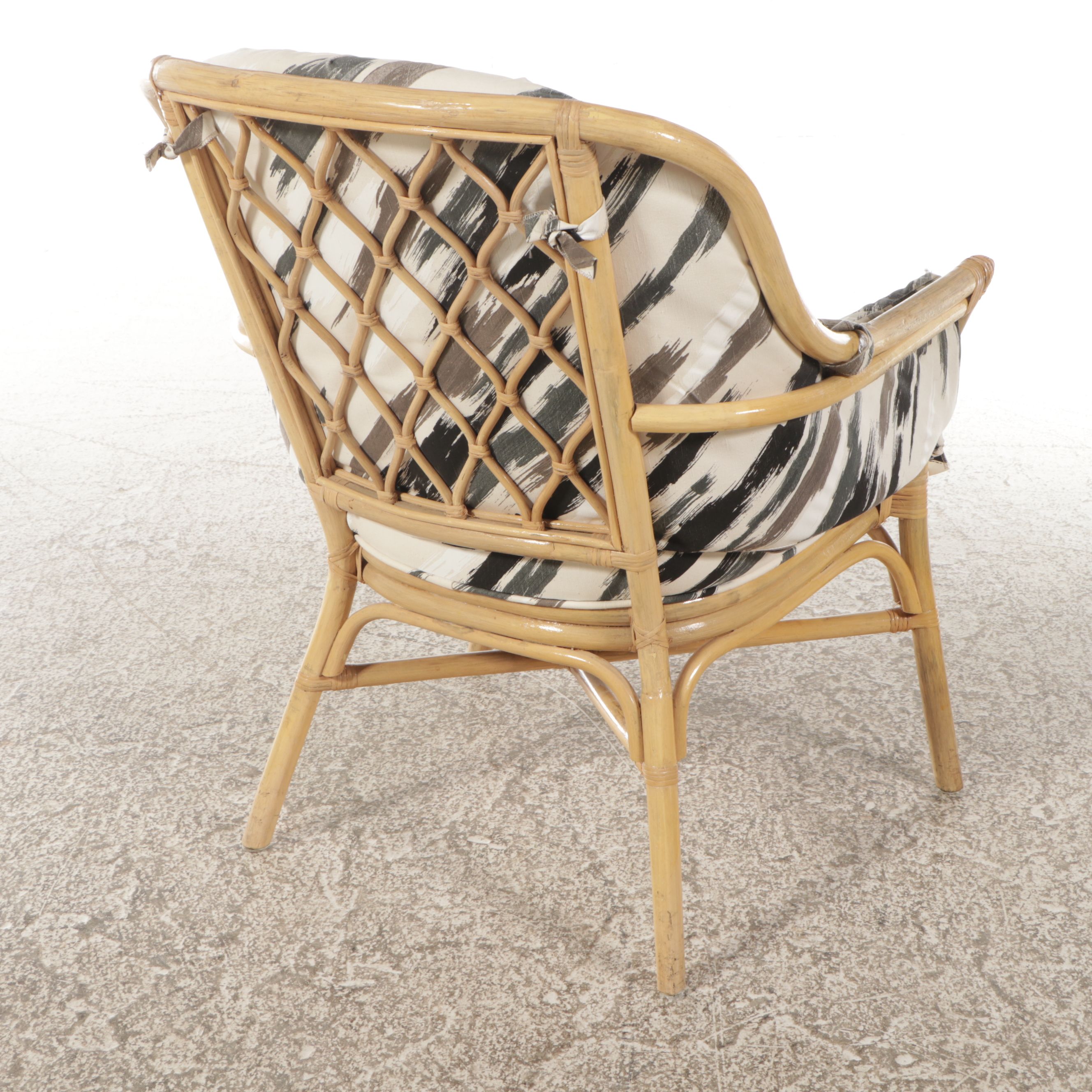 Fort Smith Chair Co. Rattan and Glass Five-Piece Dining Set, Late 20th Century