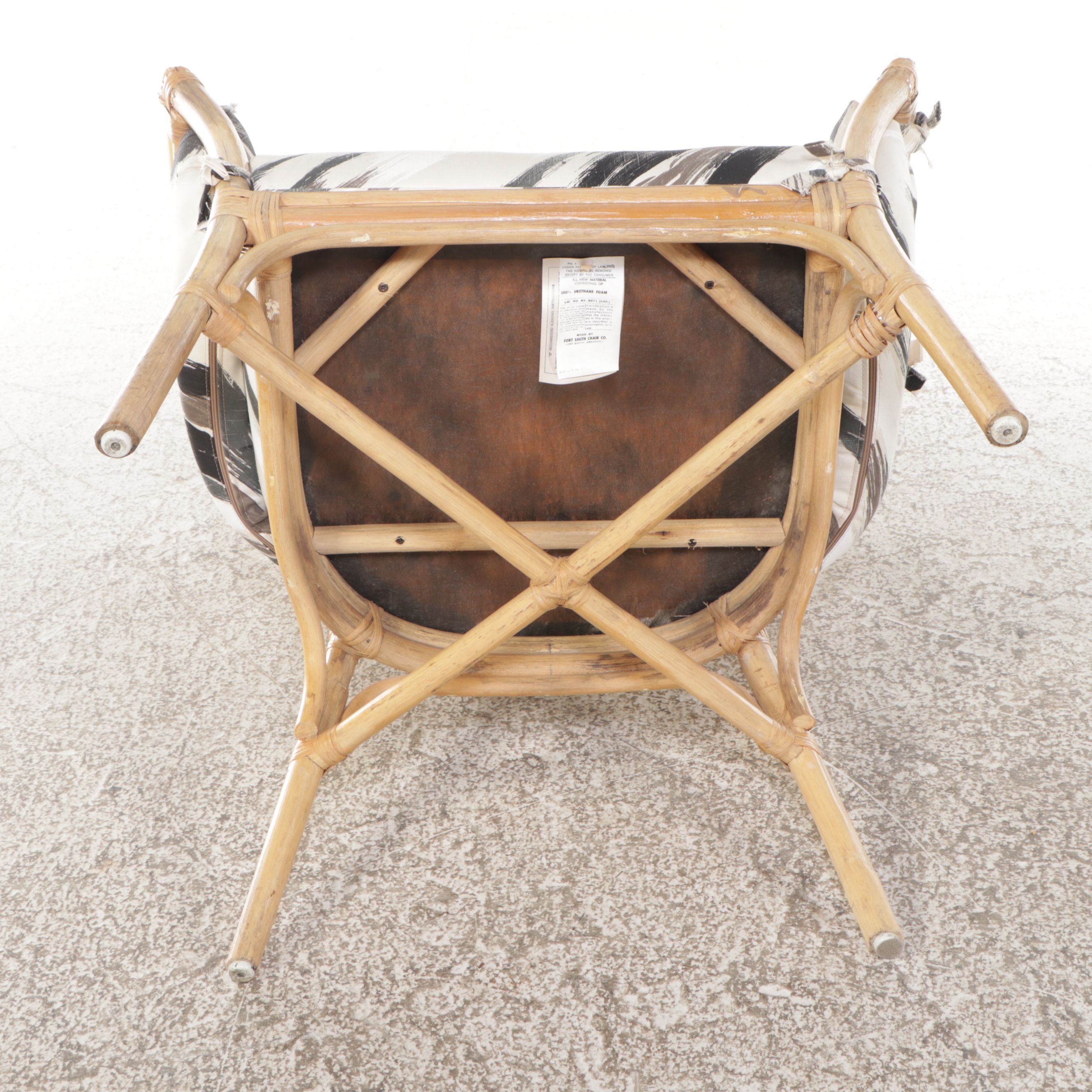 Fort Smith Chair Co. Rattan and Glass Five-Piece Dining Set, Late 20th Century