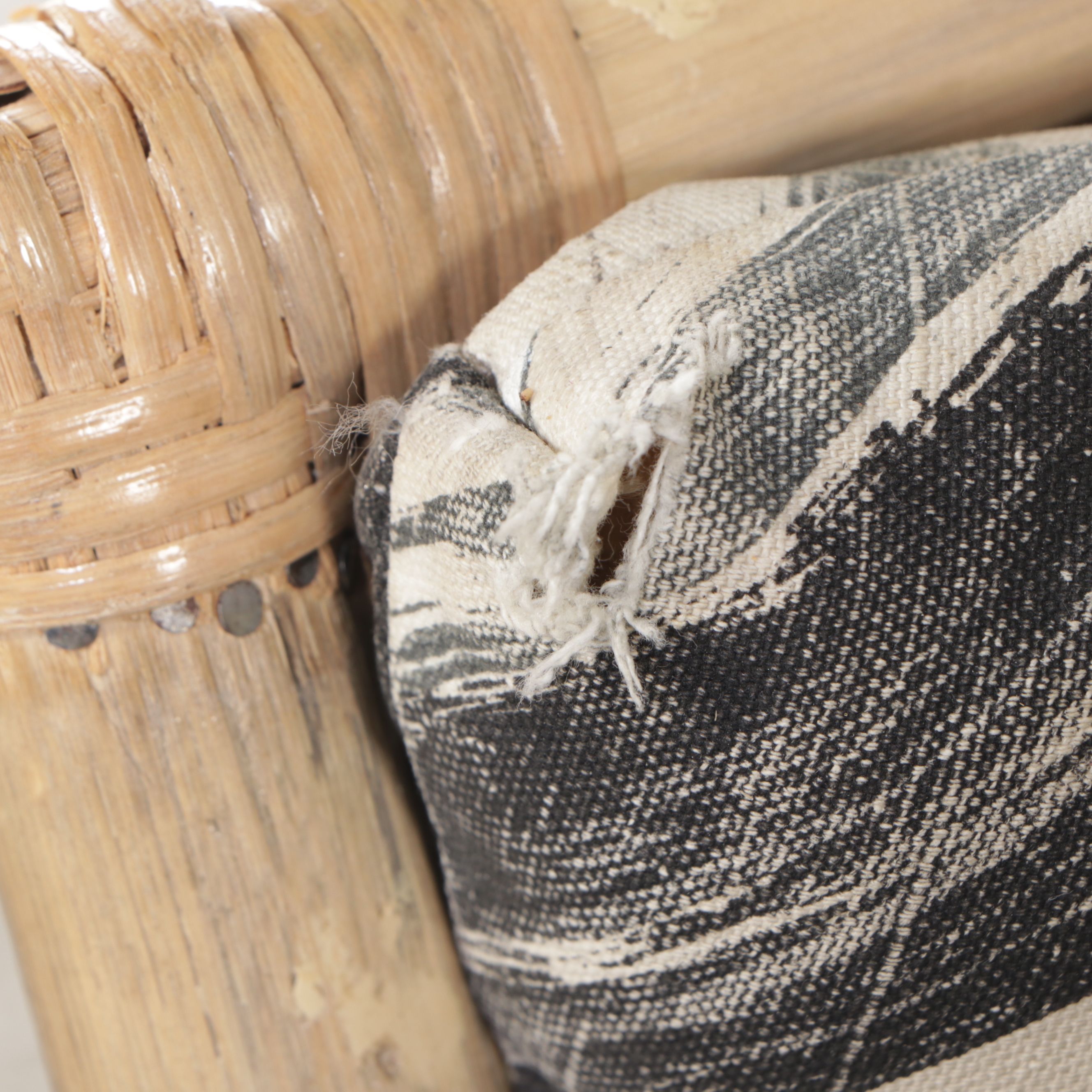 Fort Smith Chair Co. Rattan and Glass Five-Piece Dining Set, Late 20th Century