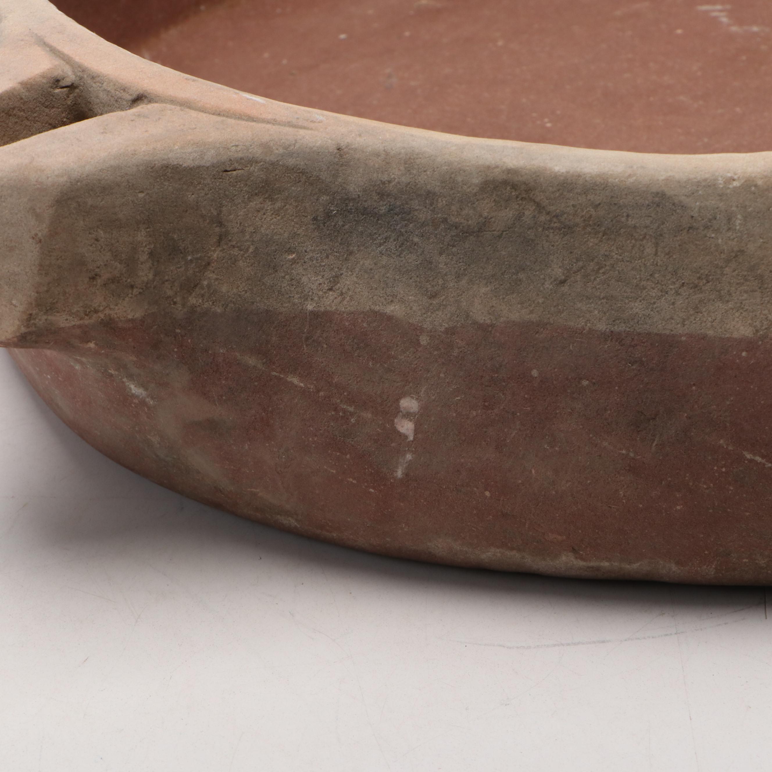 Indian Hand-Carved Sandstone Kundi Bowl