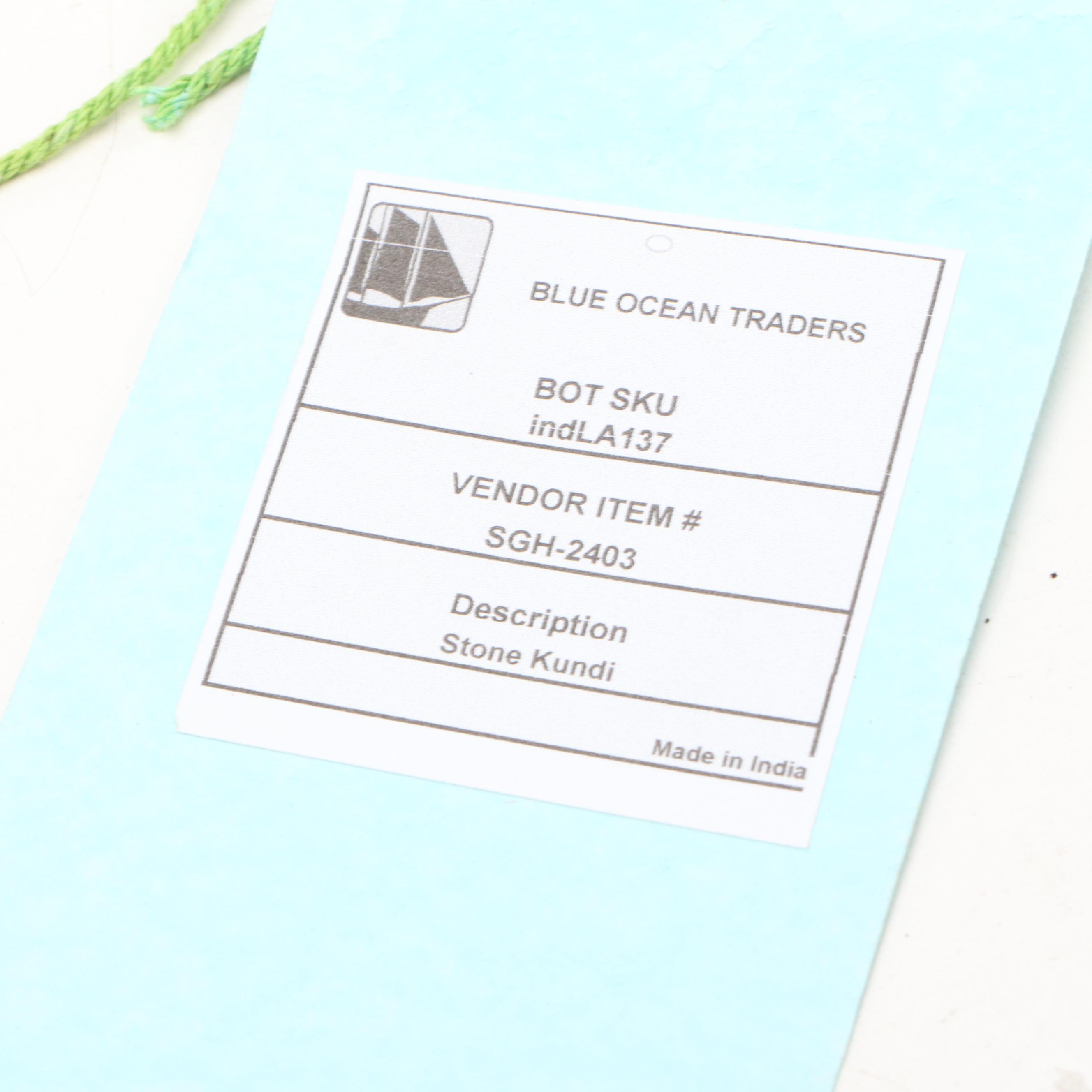 Indian Hand-Carved Sandstone Kundi Bowl