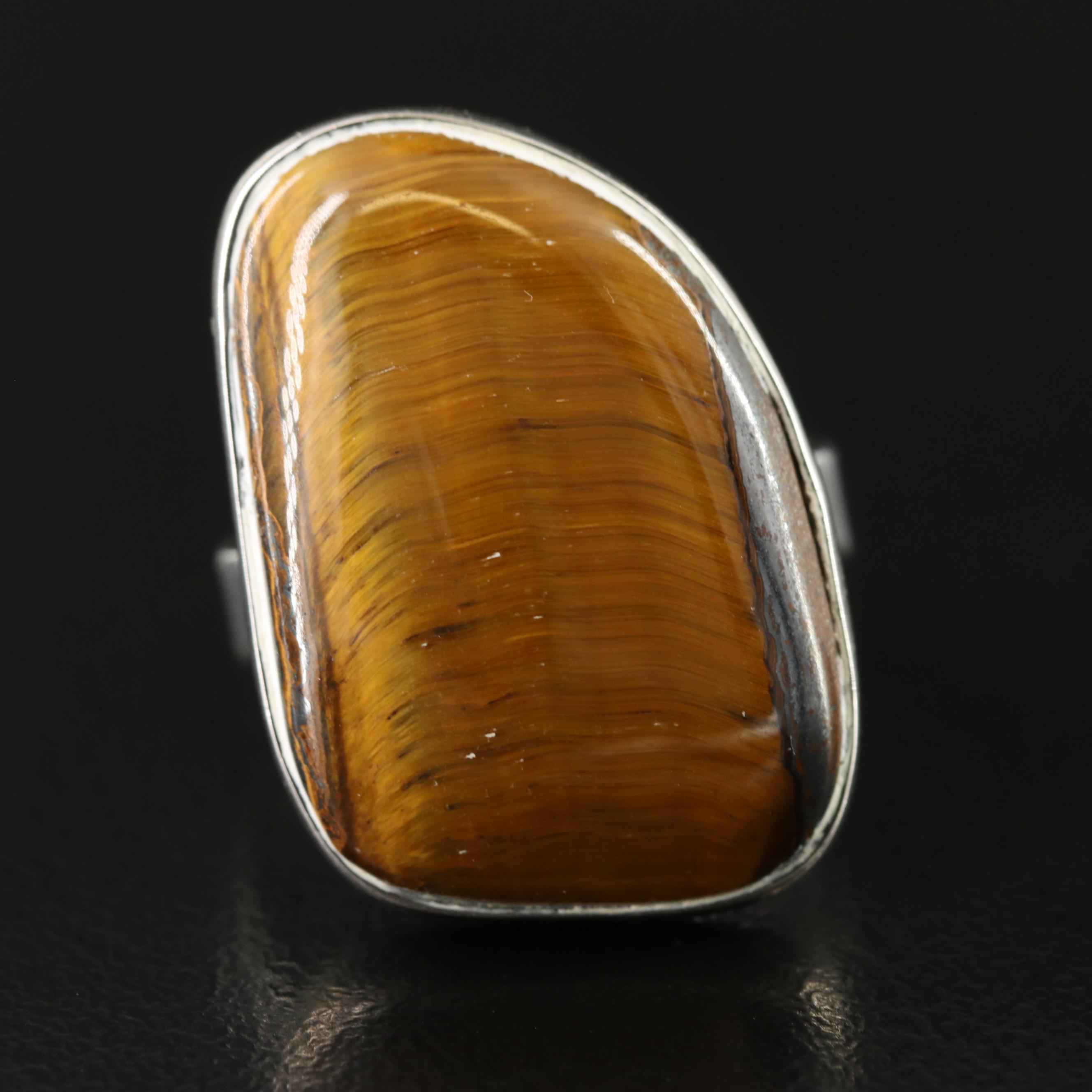 Sterling Tiger's Eye Ring