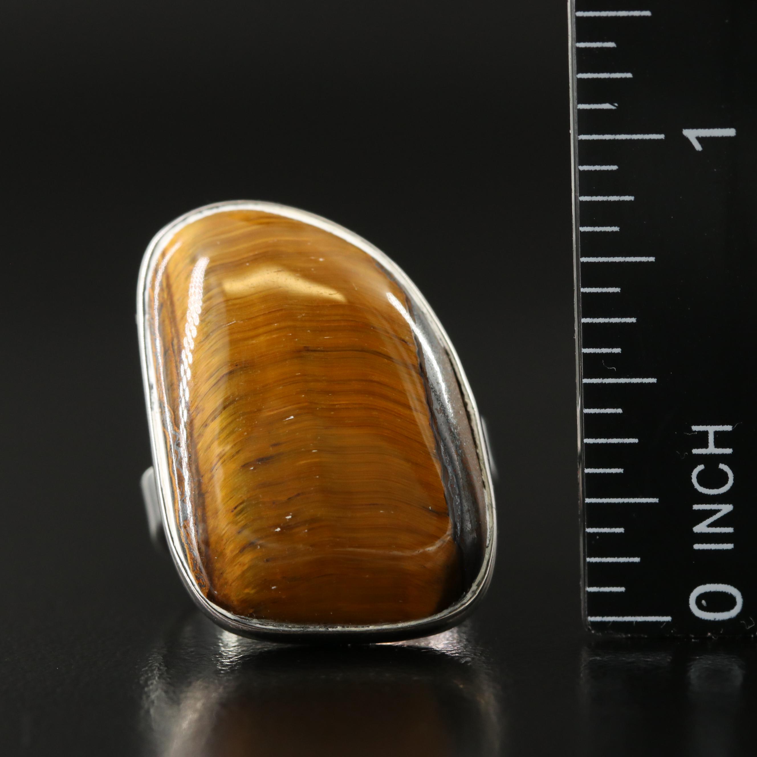 Sterling Tiger's Eye Ring