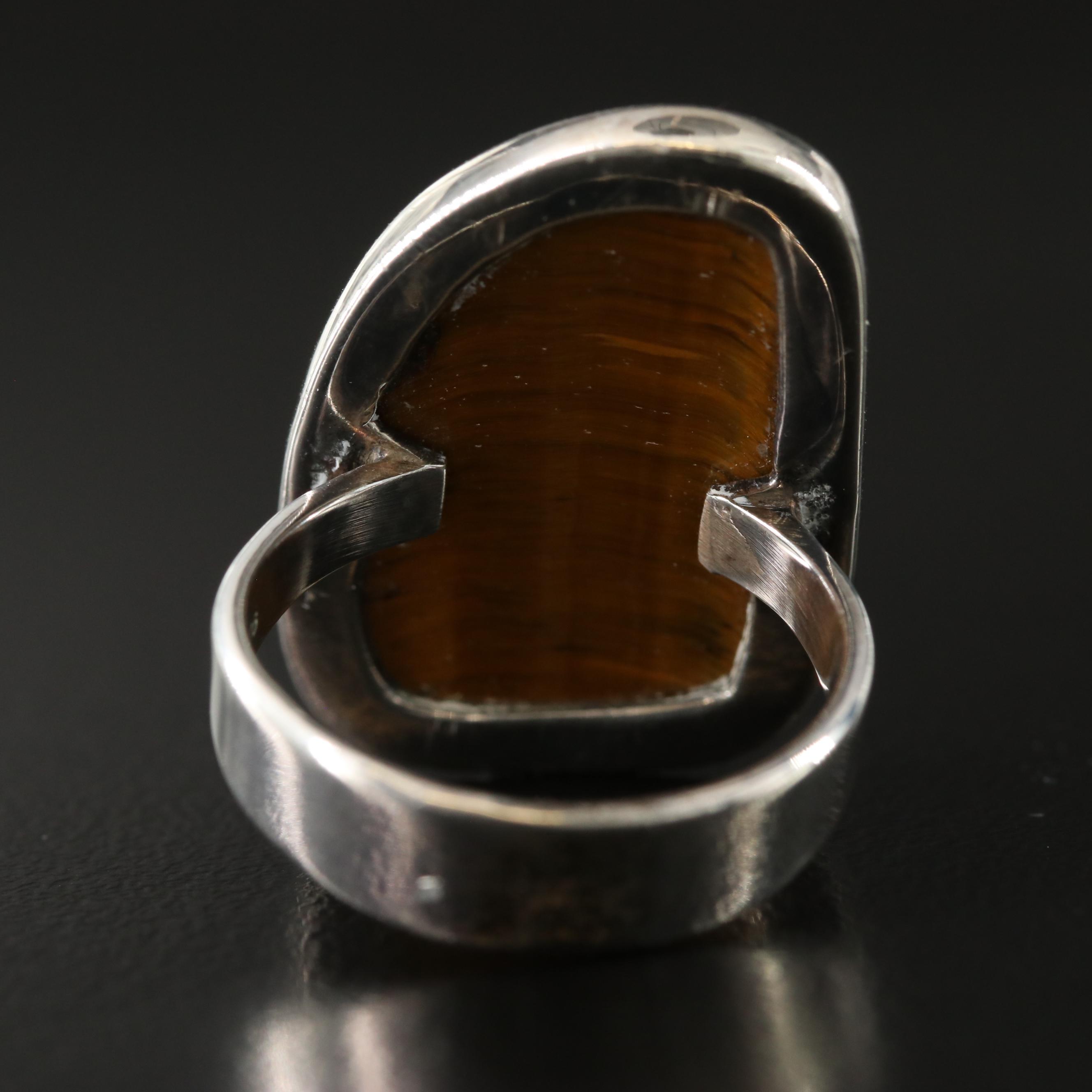 Sterling Tiger's Eye Ring