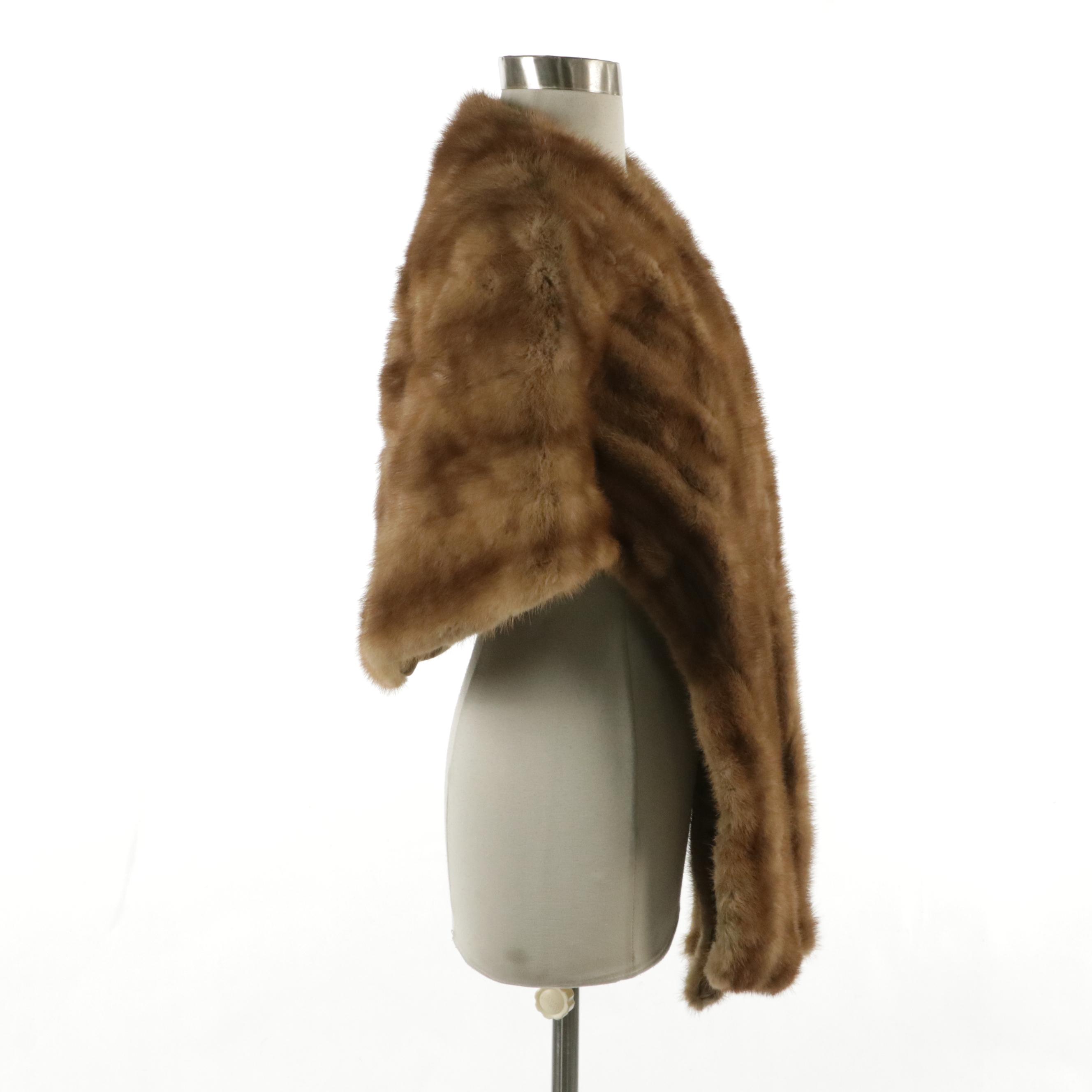 Pastel Mink Fur Stole, Mid-20th Century
