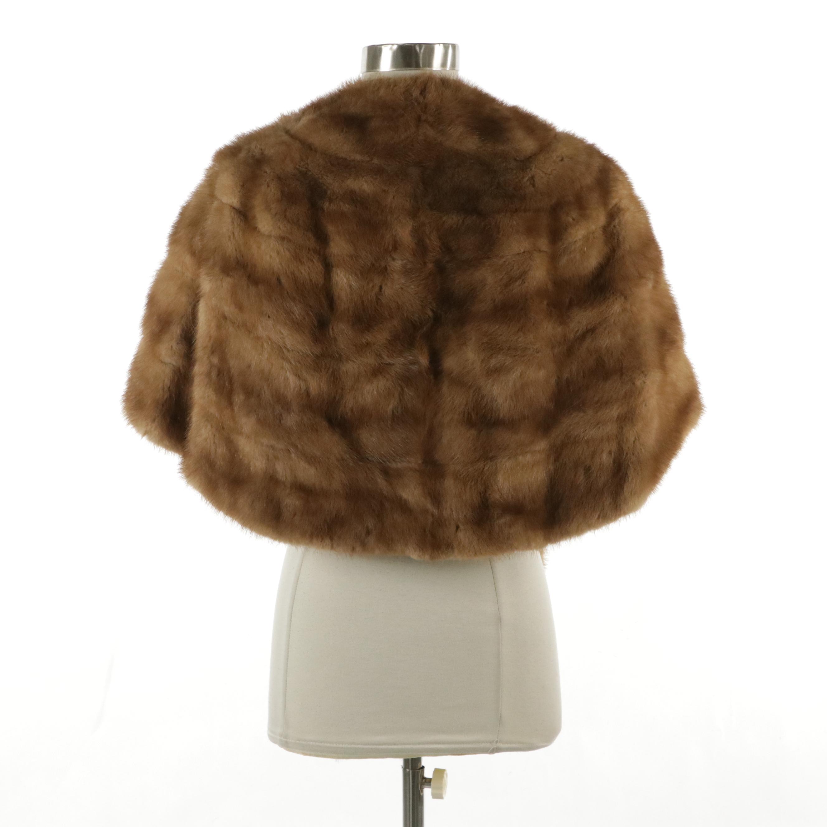 Pastel Mink Fur Stole, Mid-20th Century