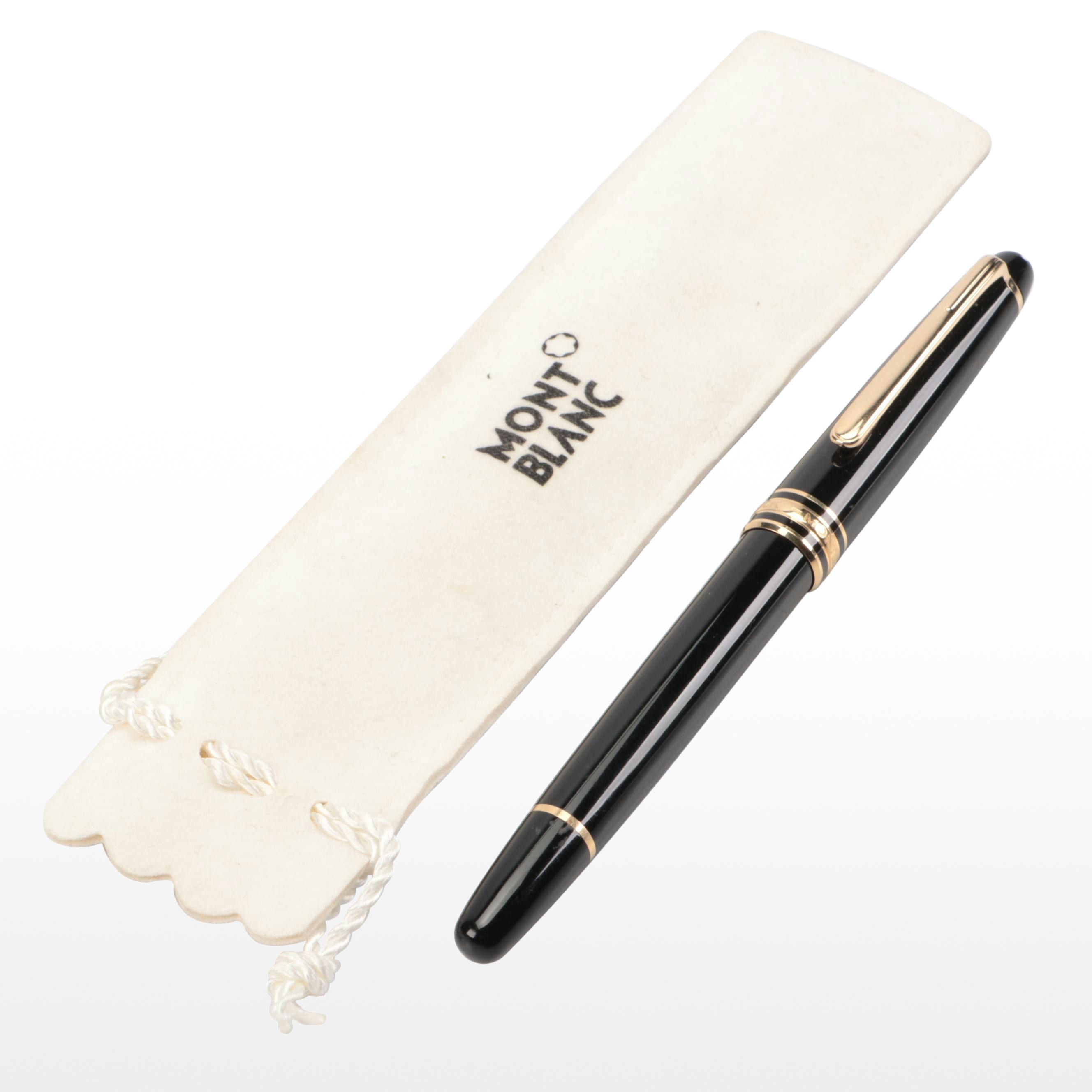 Montblanc Meisterstück Black and Gold Finish Ballpoint Pen with Sleeve