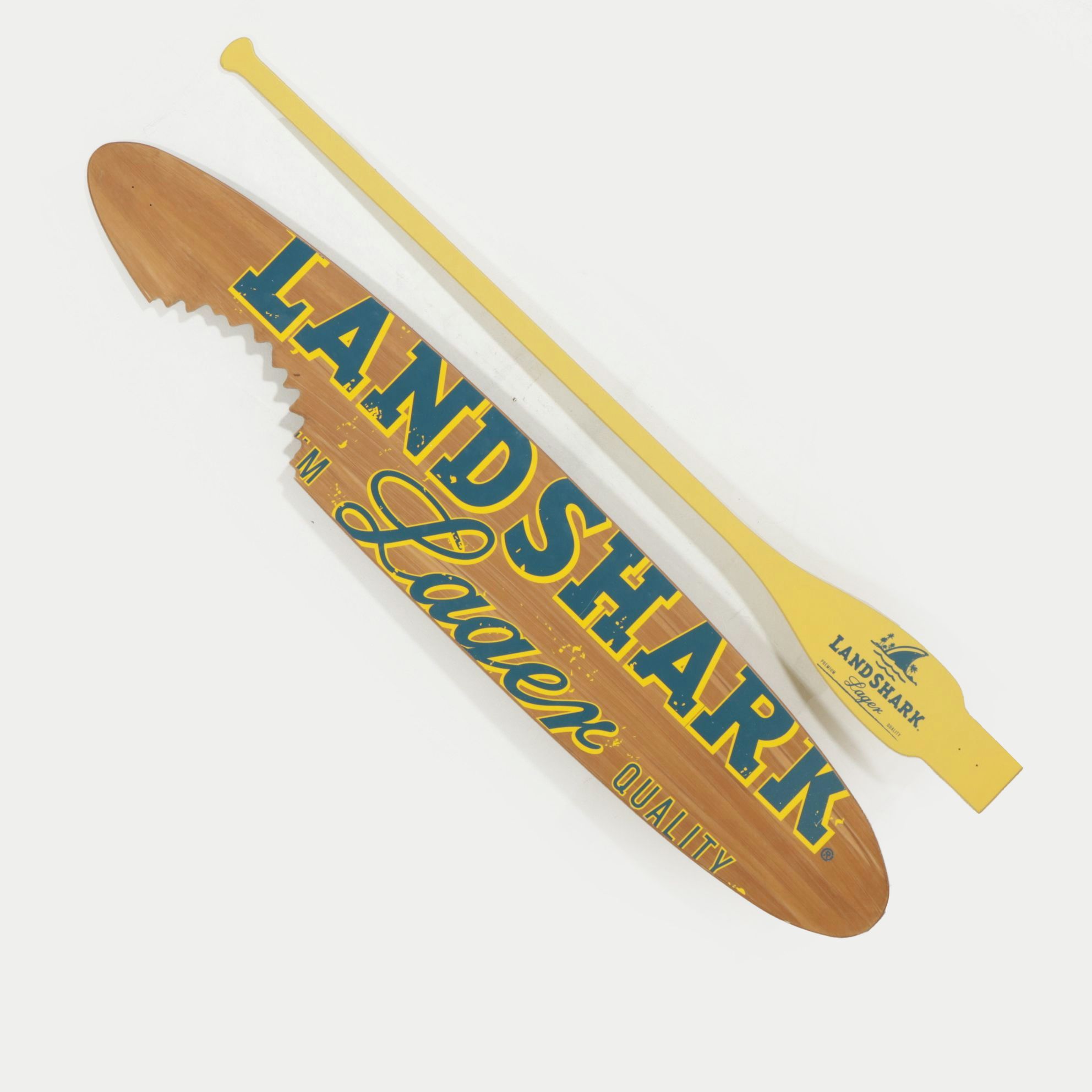 Landshark Lager Surfboard Shaped Hanging Sign and Paddle