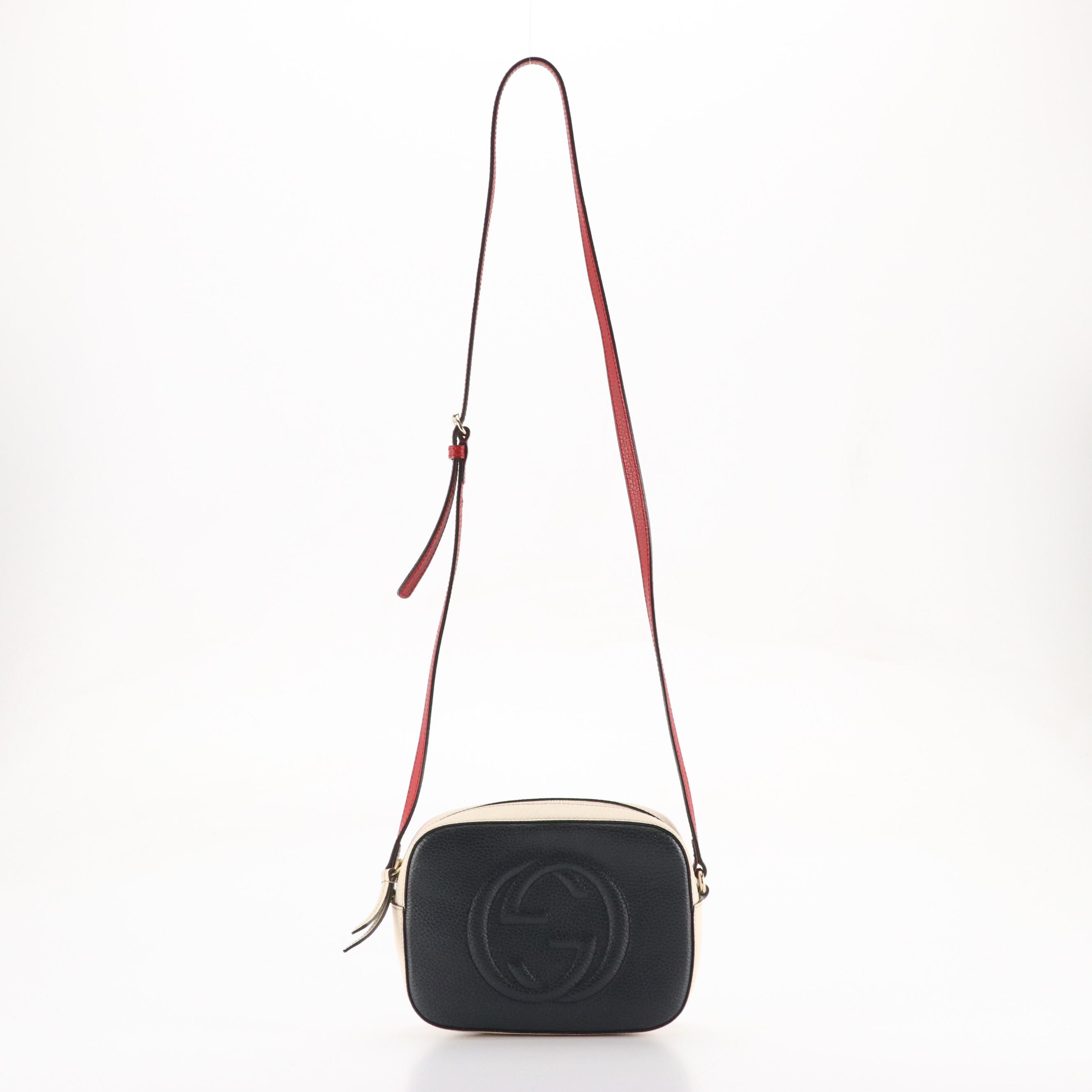 Gucci Soho Disco Crossbody Bag in Red, White and Blue Grained Leather