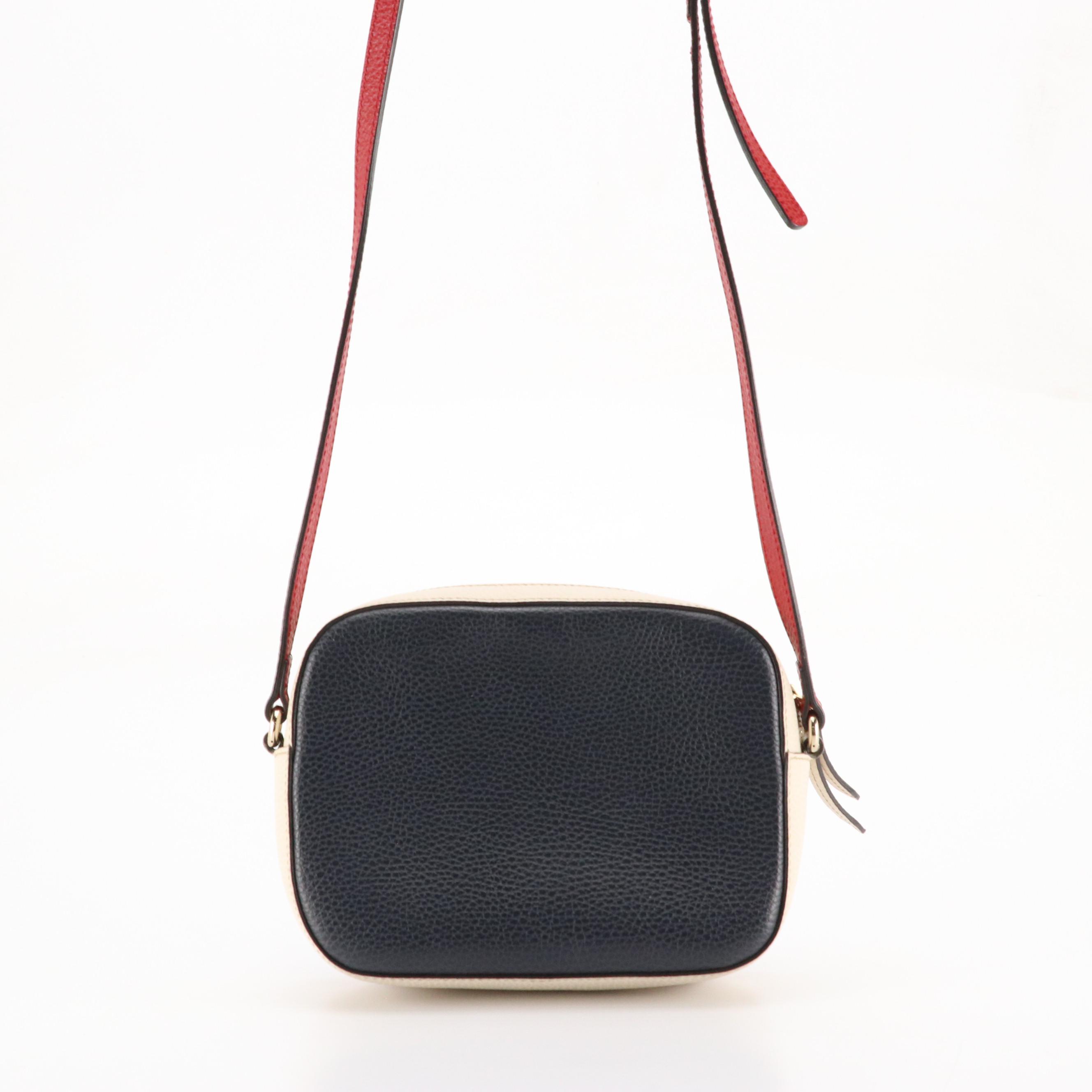 Gucci Soho Disco Crossbody Bag in Red, White and Blue Grained Leather