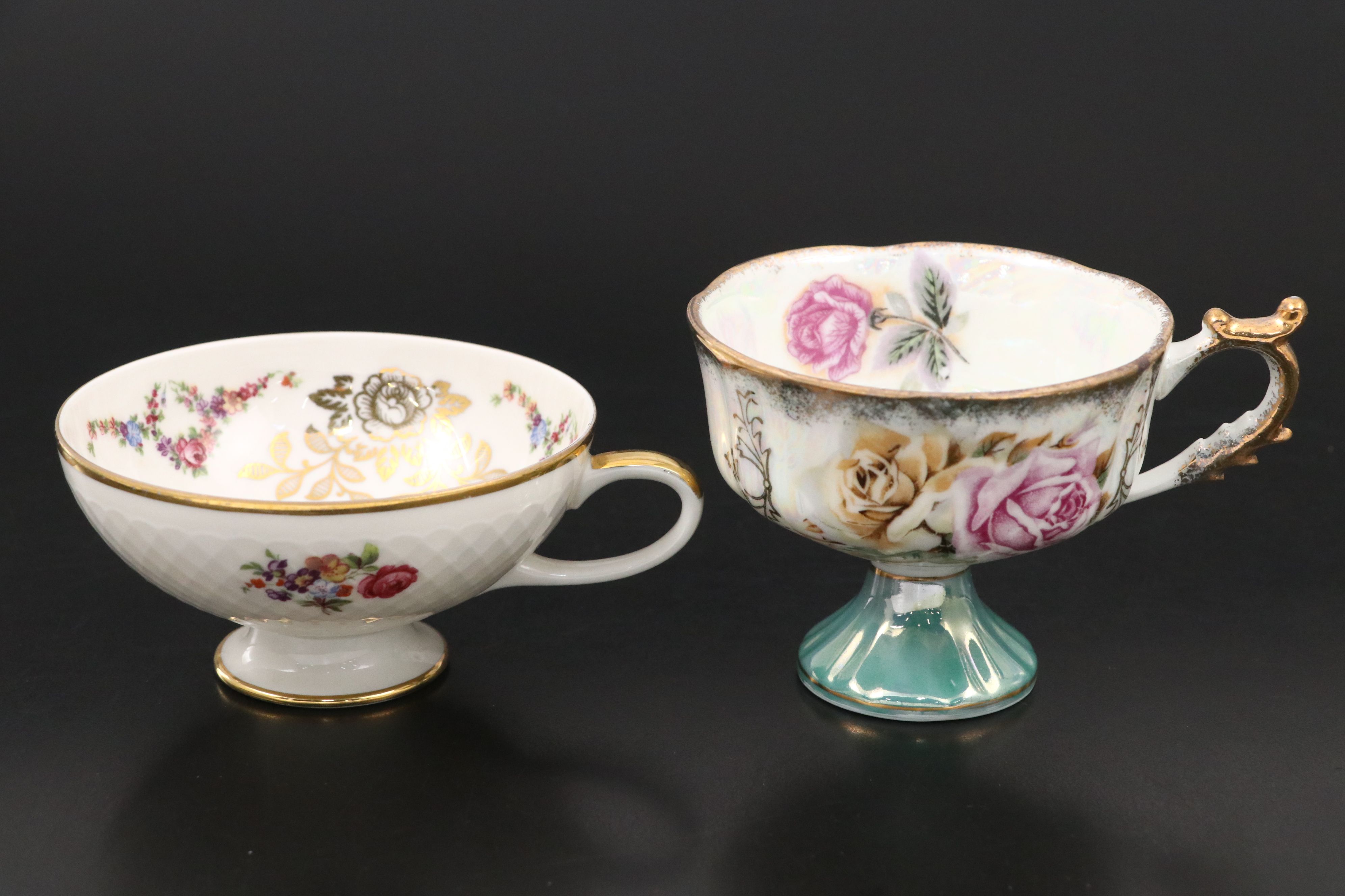 Vintage Iridescent Enesco Cup and Saucer with Eschenbach Dinnerware