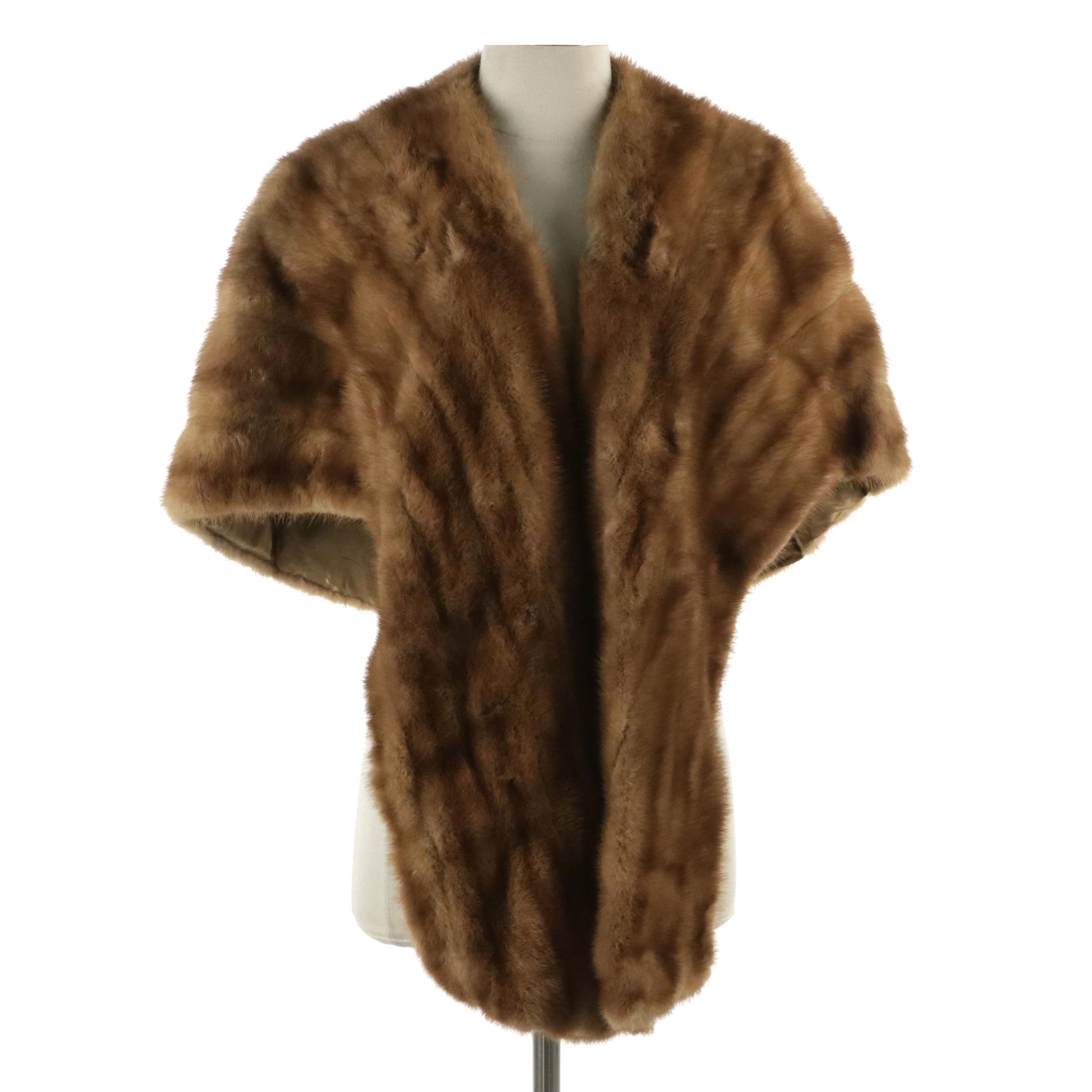 Pastel Mink Fur Stole, Mid-20th Century