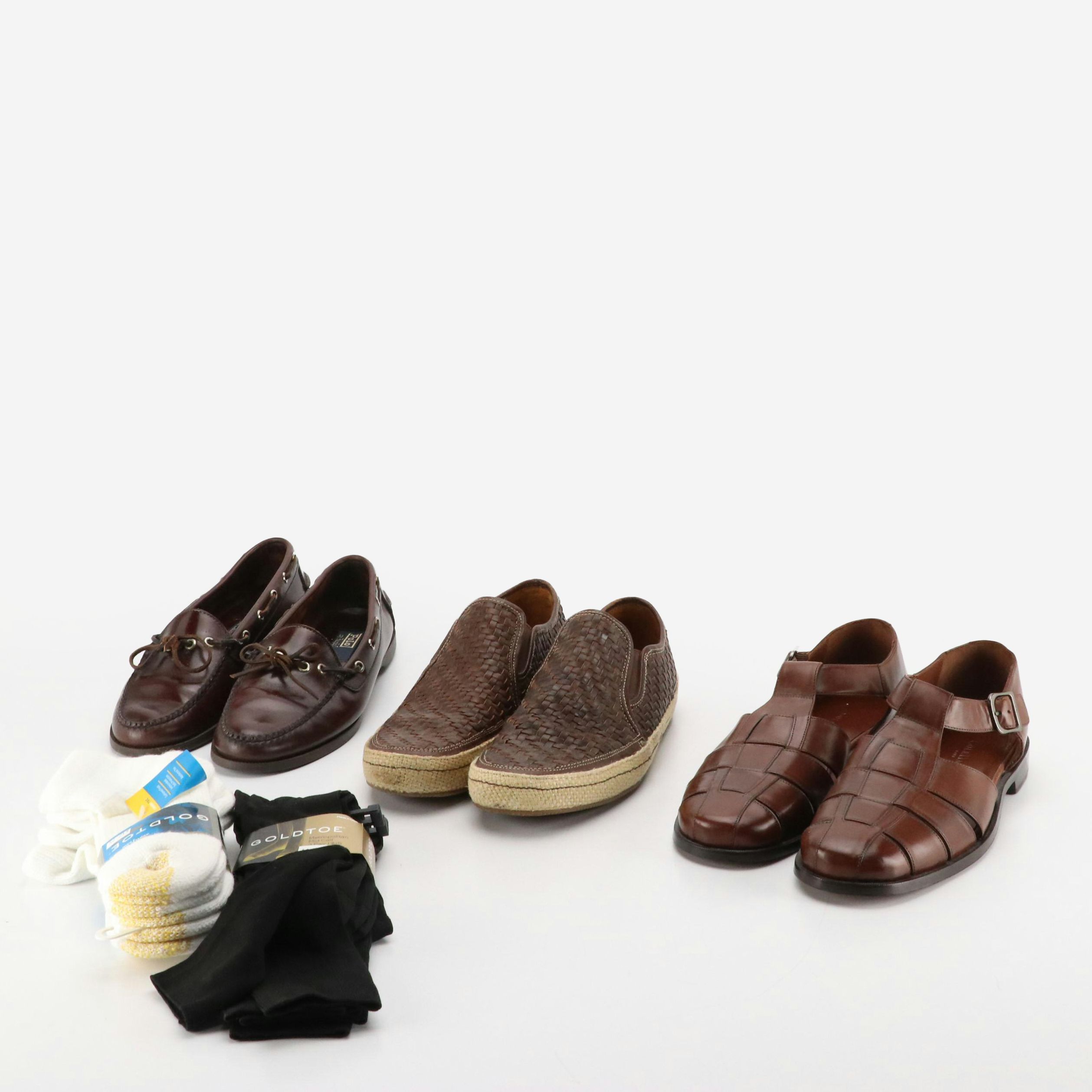 Men's Polo Ralph Lauren Moccasins, Cole Haan Shoes, and GoldToe Socks