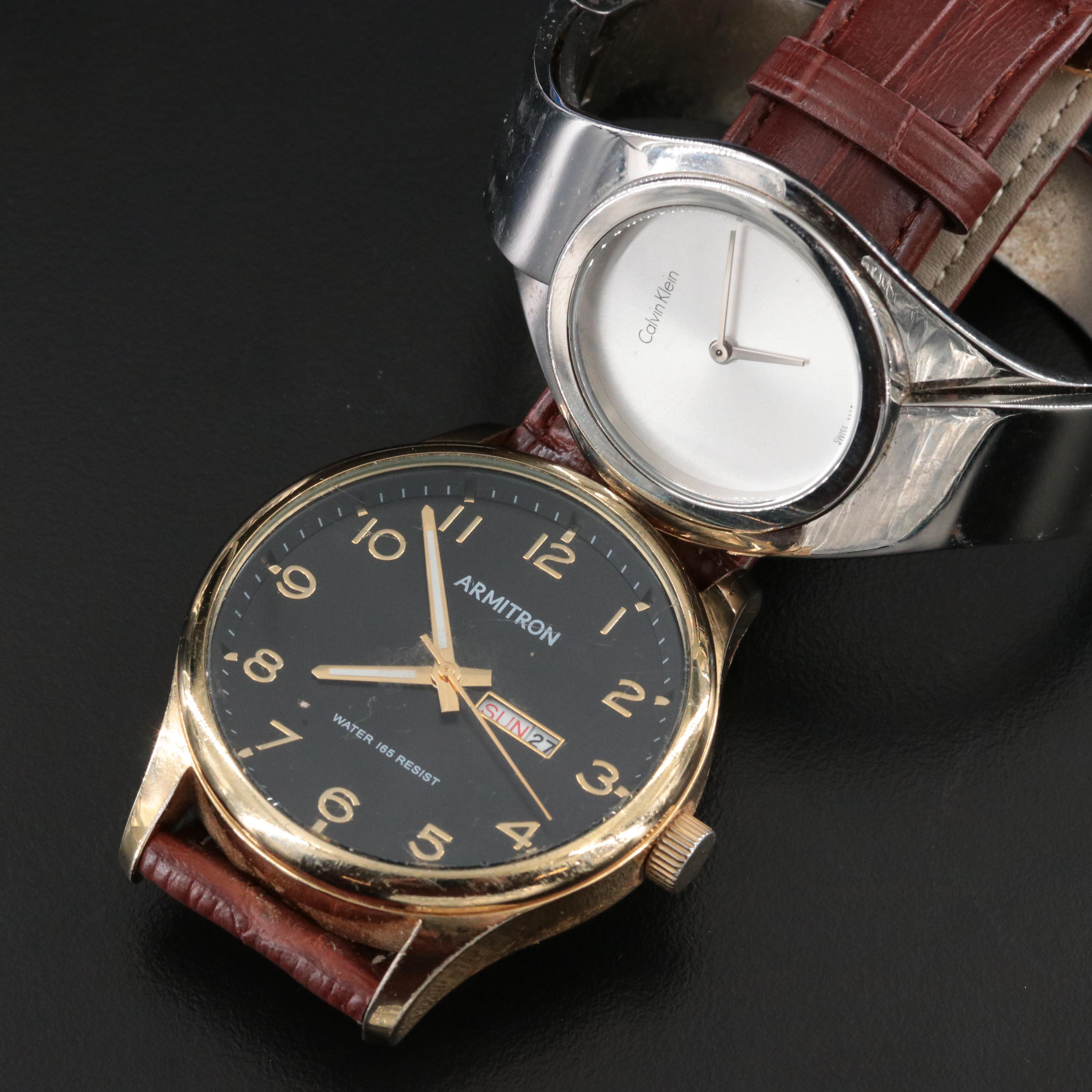 Collection of Quartz Dress Watches Featuring Helbros and Calvin Klein