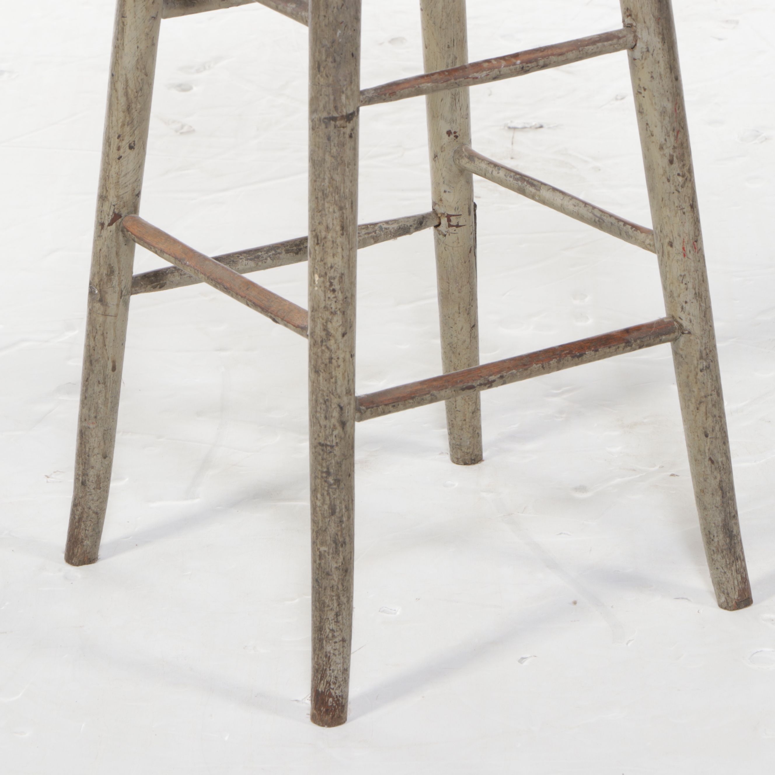 Industrial Style Wood Stool, 20th Century
