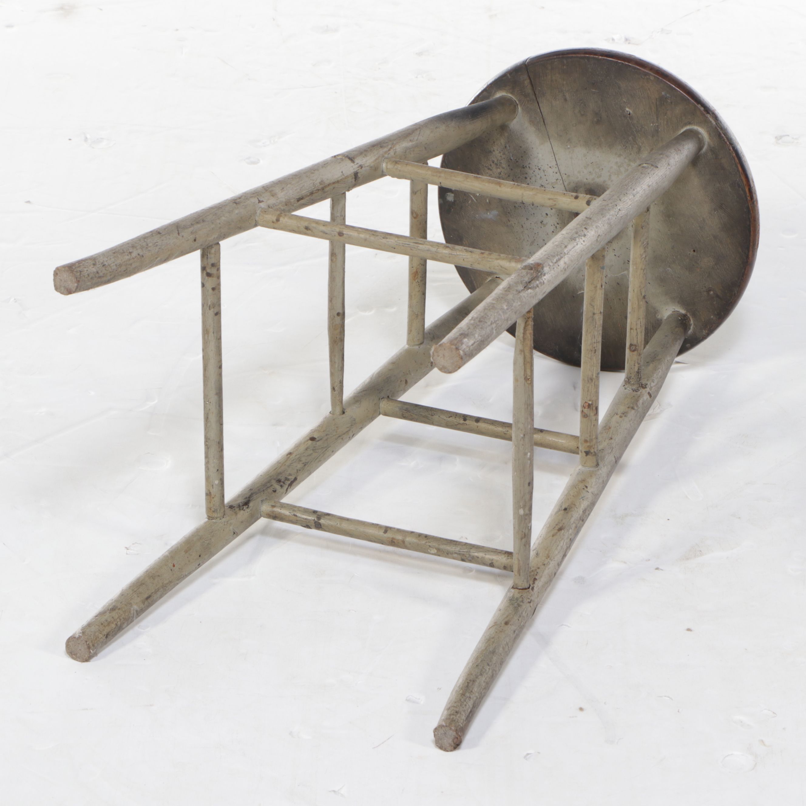 Industrial Style Wood Stool, 20th Century
