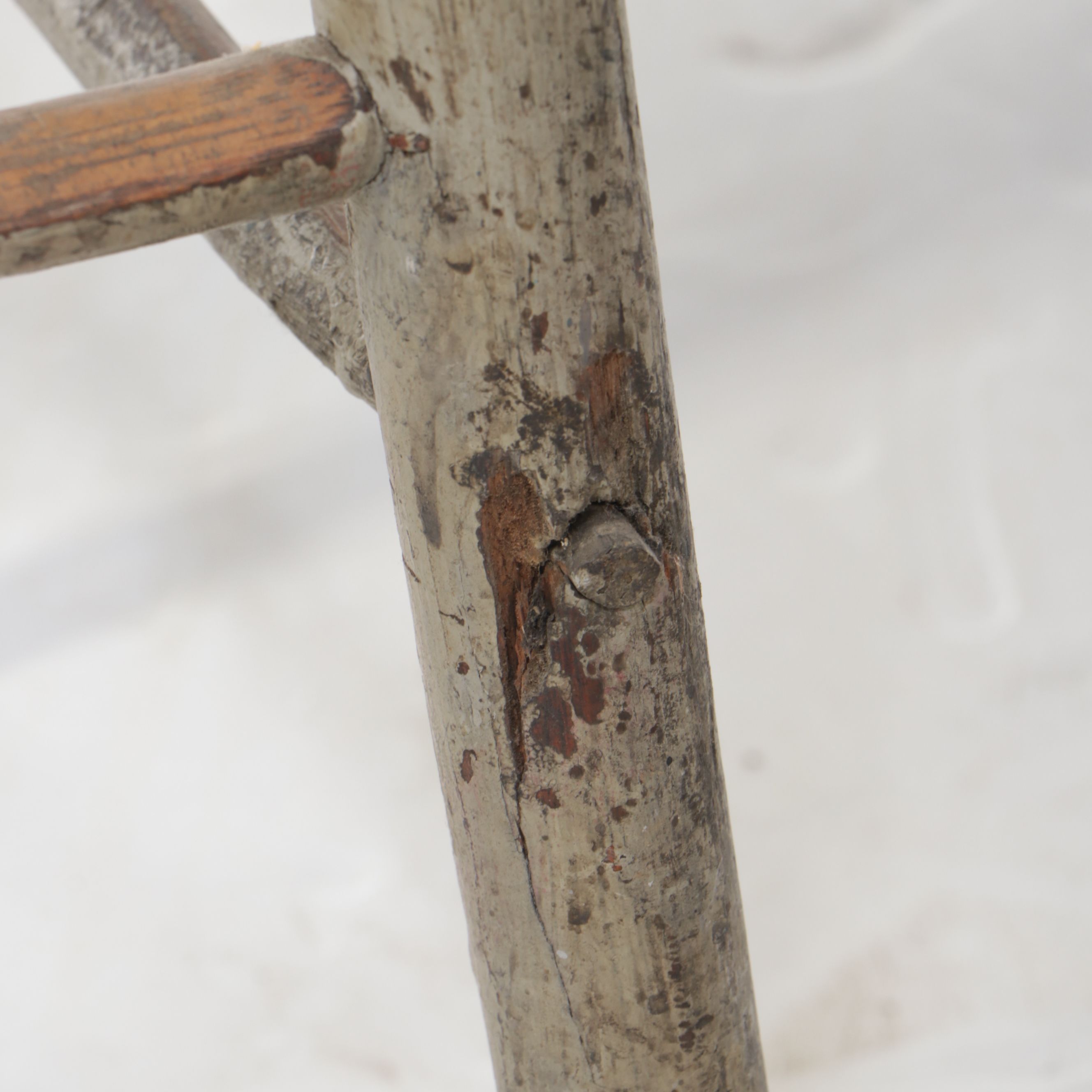 Industrial Style Wood Stool, 20th Century